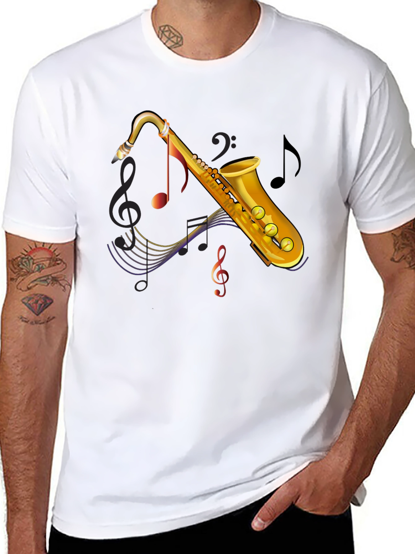 Saxophone Music Graphic Tee