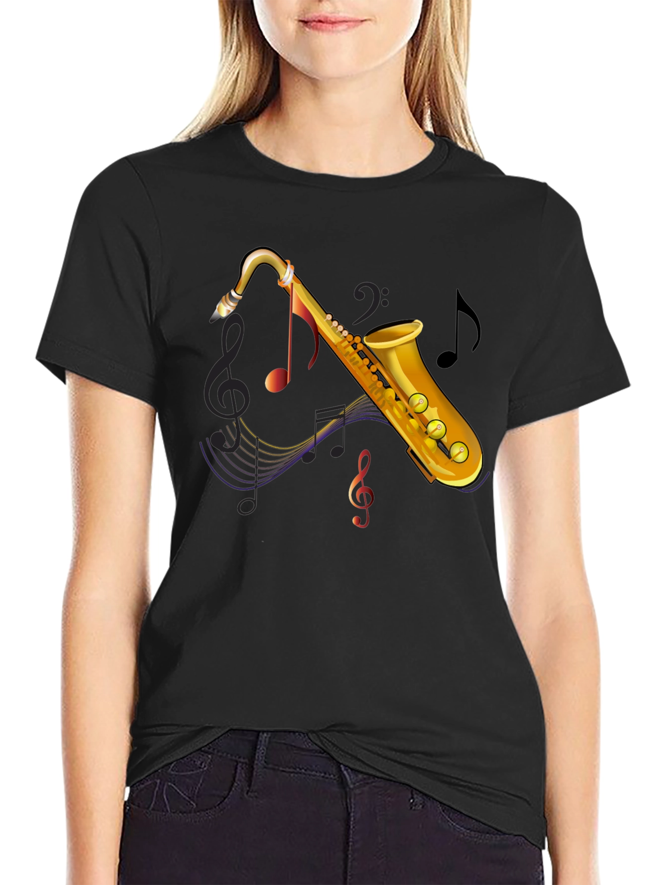 Saxophone Music Graphic Tee