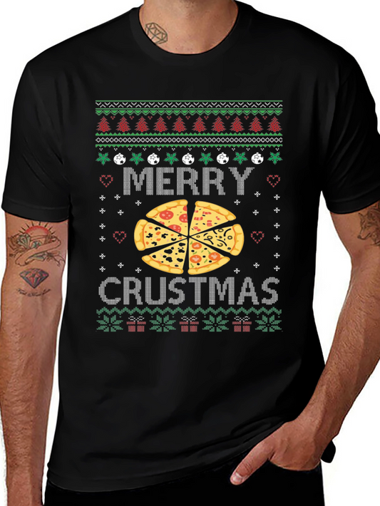 Merry Crustmas Pizza Ugly Christmas Sweater T-Shirt