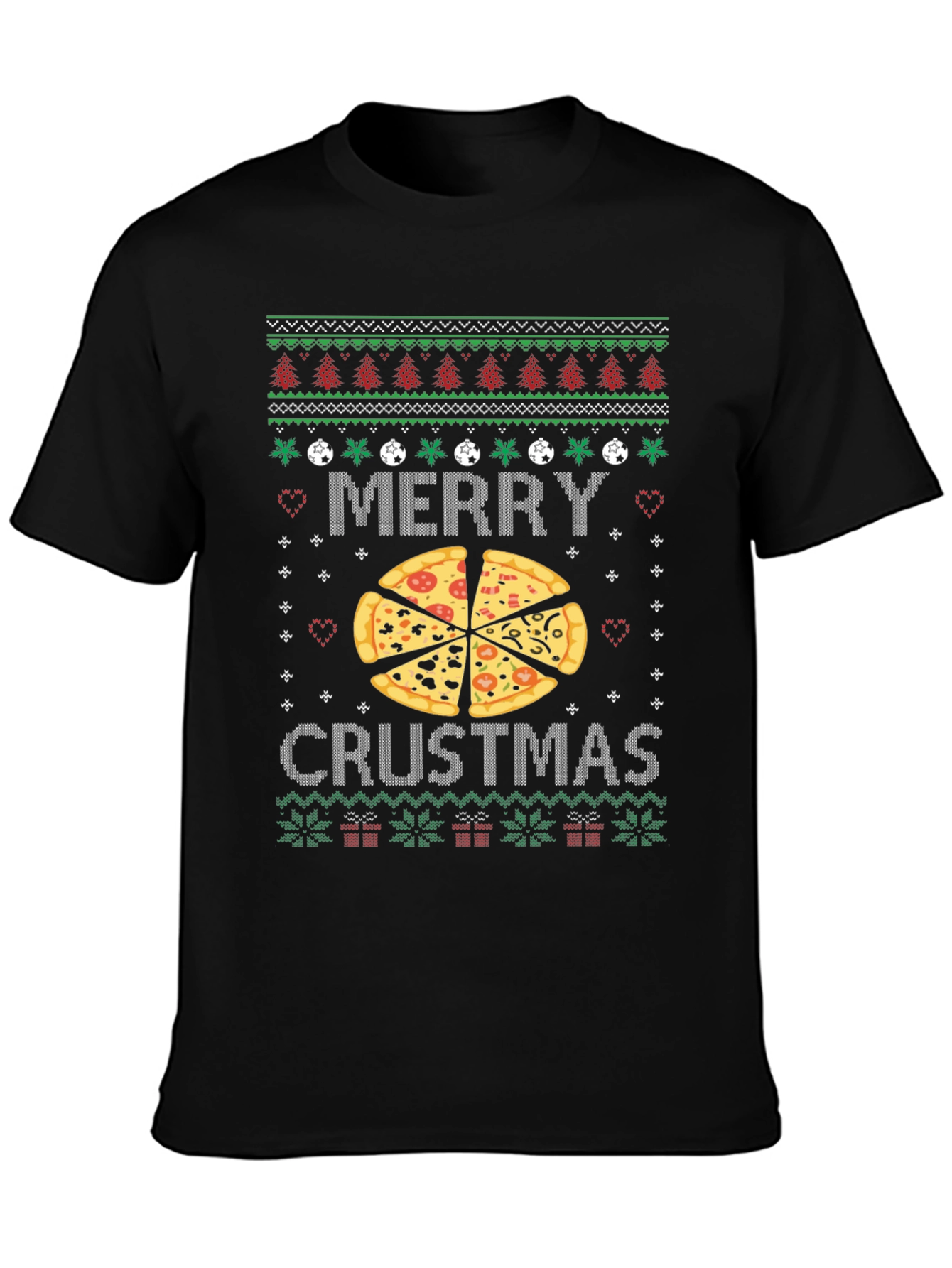 Merry Crustmas Pizza Ugly Christmas Sweater T-Shirt