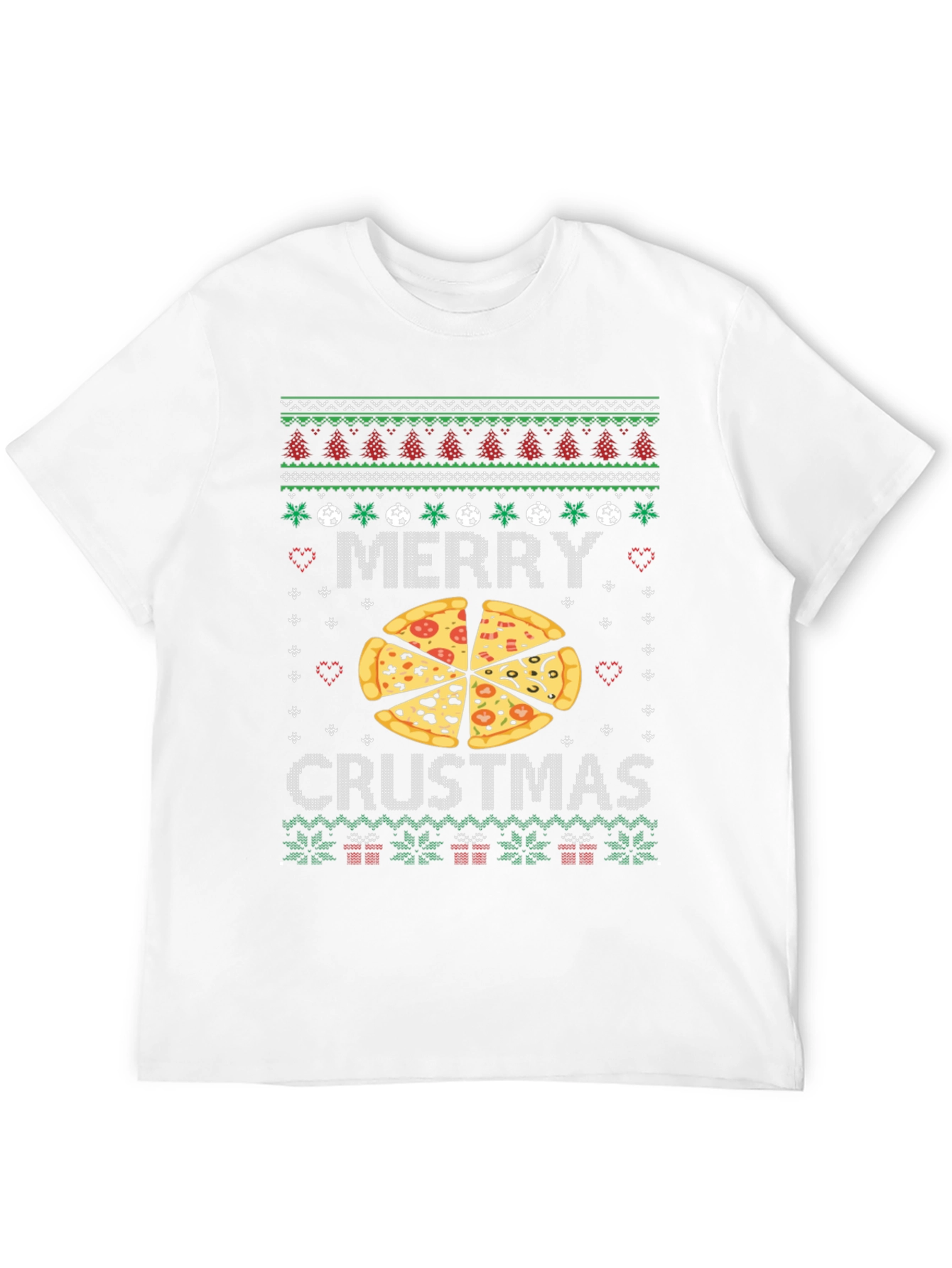 Merry Crustmas Pizza Ugly Christmas Sweater T-Shirt