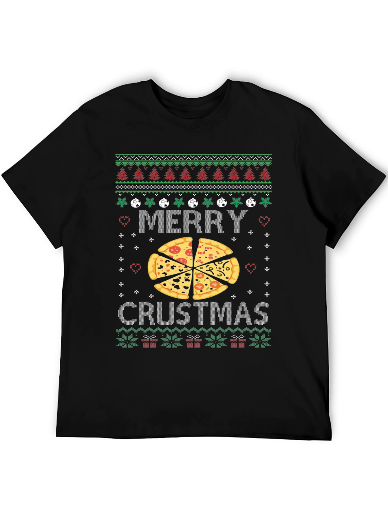 Merry Crustmas Pizza Ugly Christmas Sweater T-Shirt