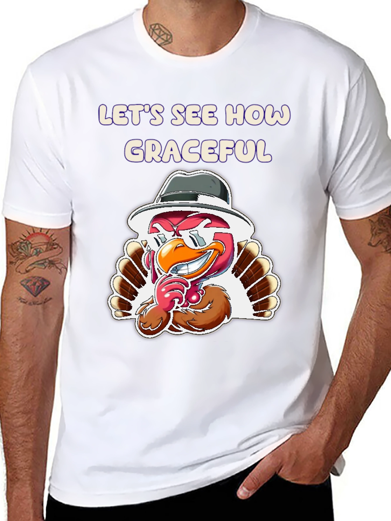 Graceful Turkey Graphic T-Shirt