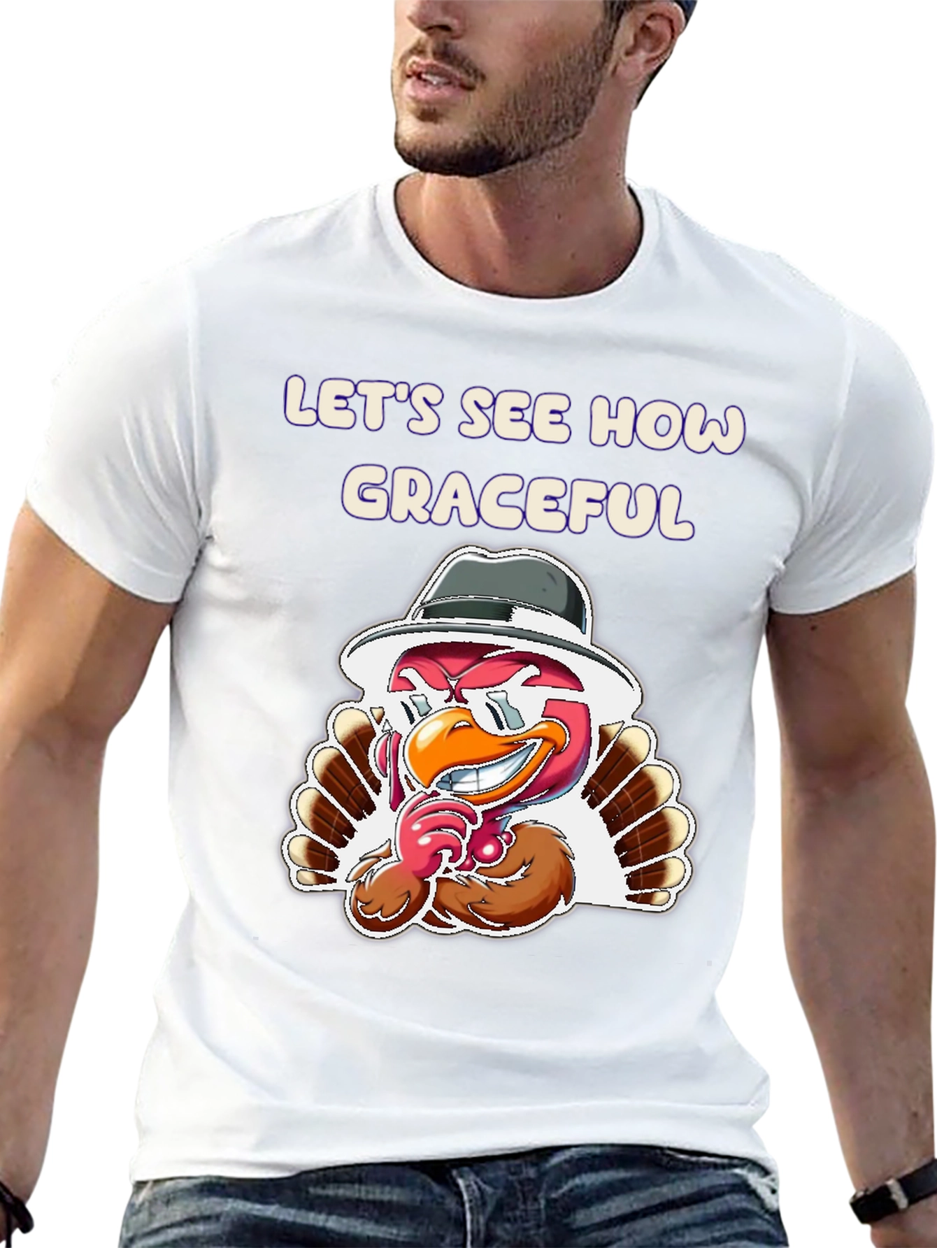 Graceful Turkey Graphic T-Shirt