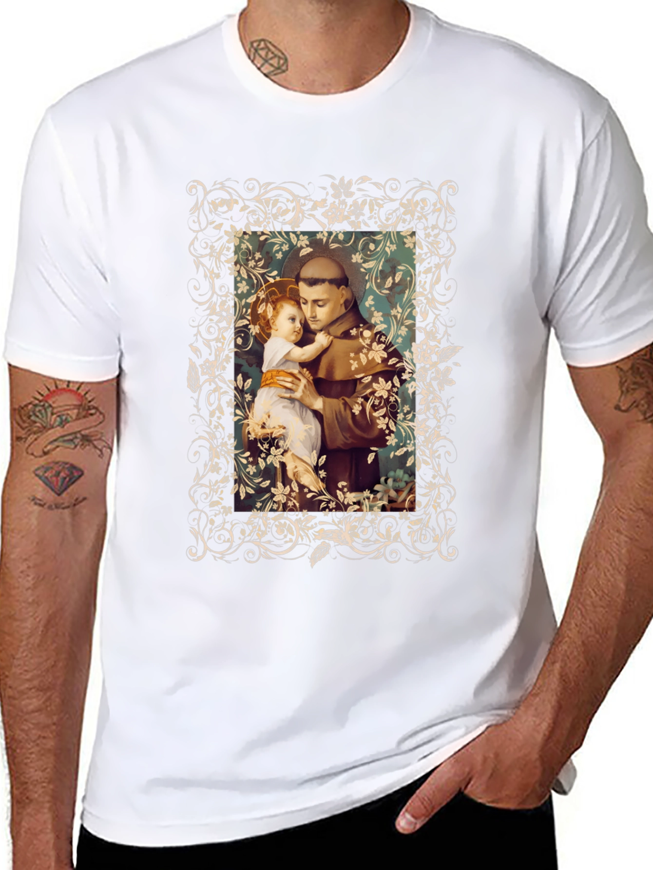 Saint Anthony & Baby Jesus Graphic T-Shirt