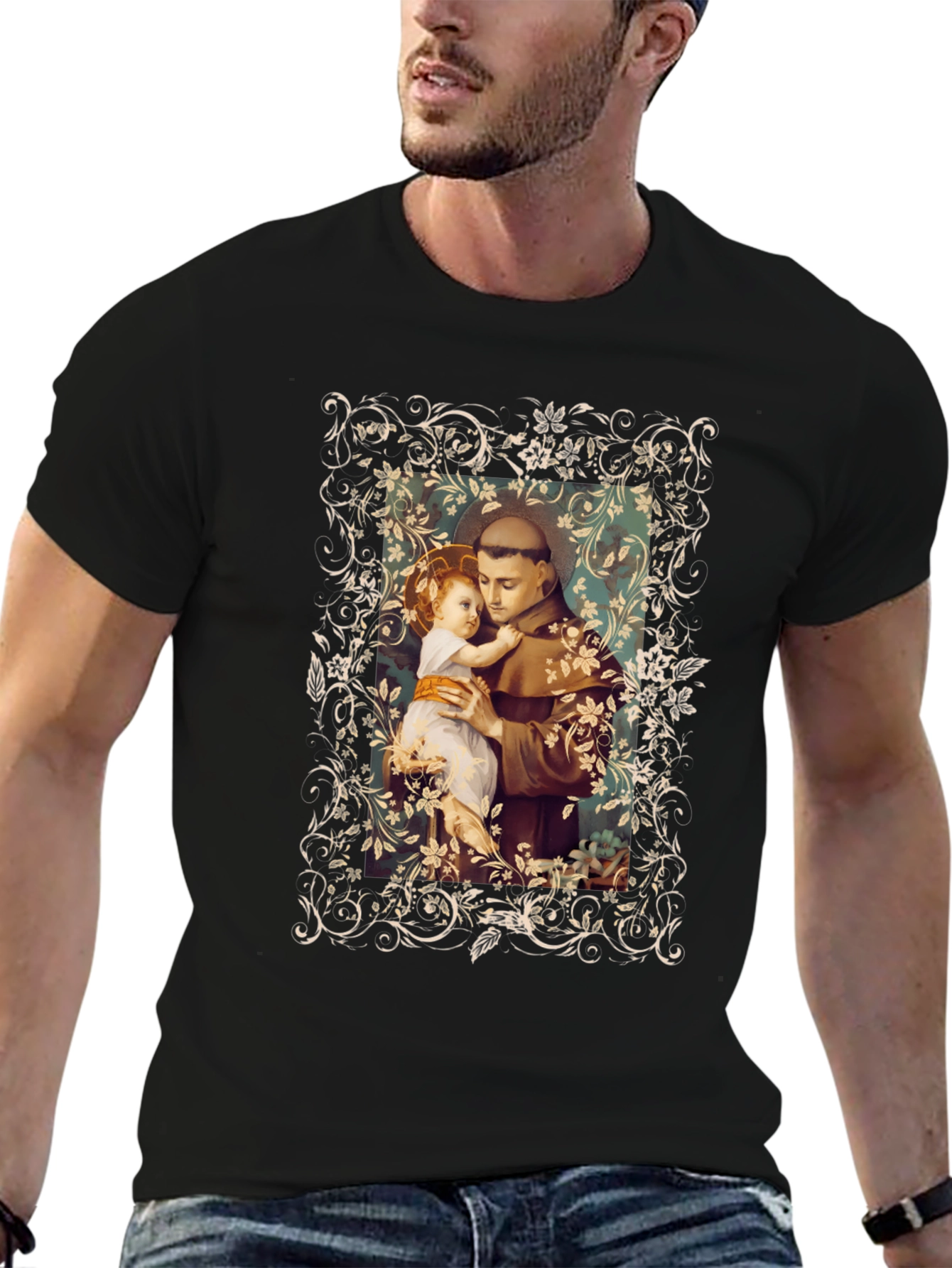 Saint Anthony & Baby Jesus Graphic T-Shirt