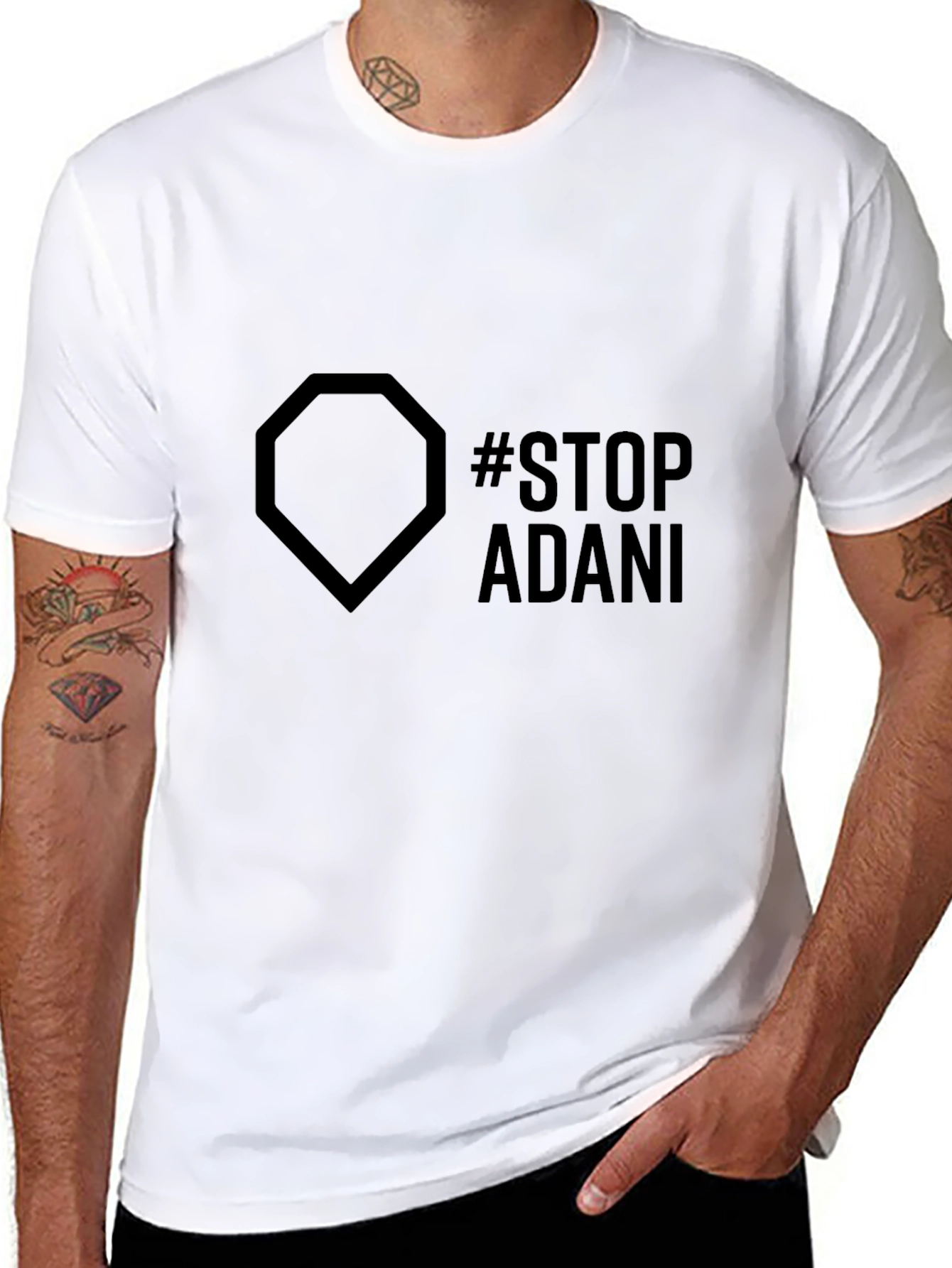 Stop Adani Black Graphic Tee - Protest Shirt