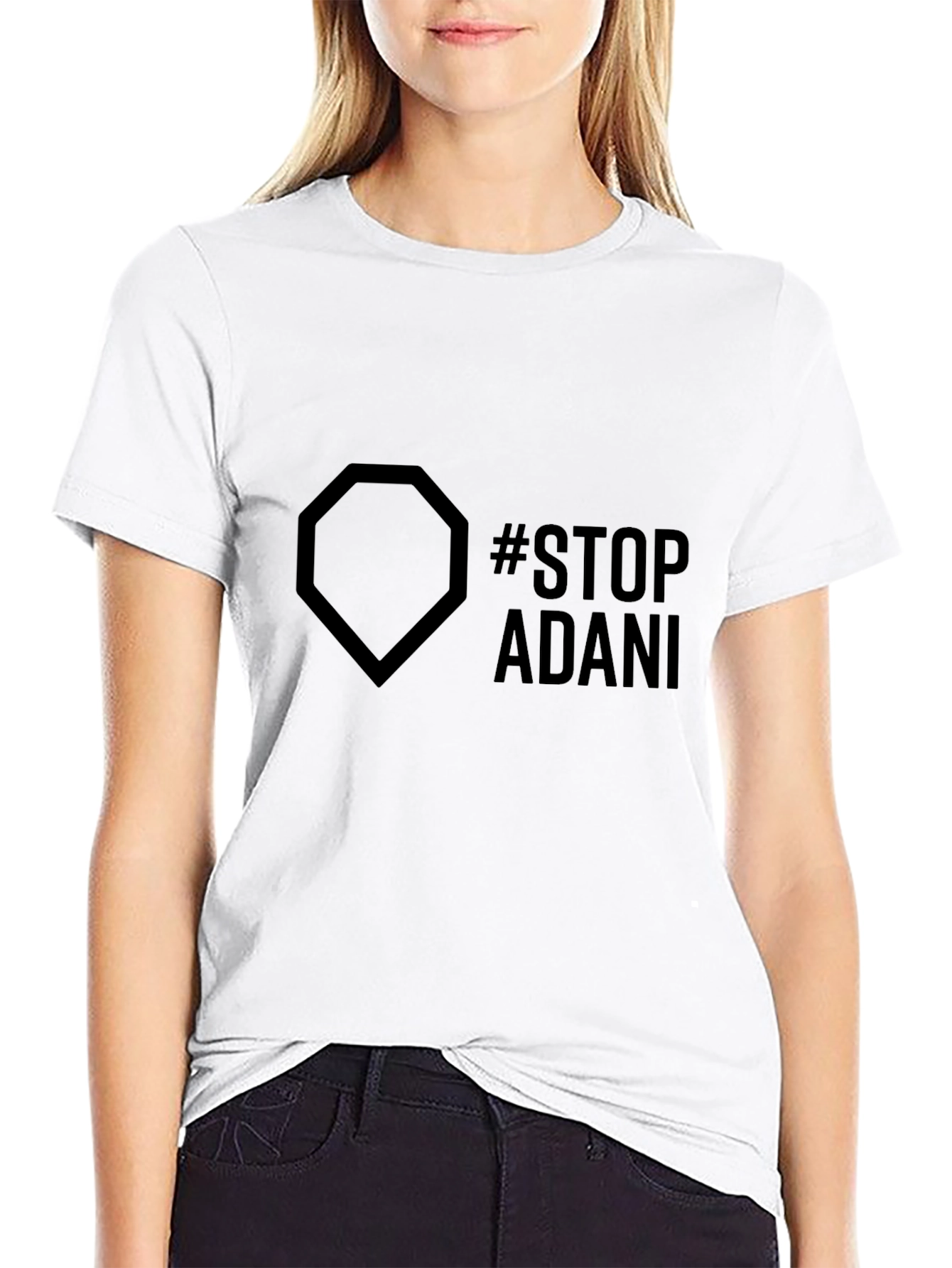 Stop Adani Black Graphic Tee - Protest Shirt