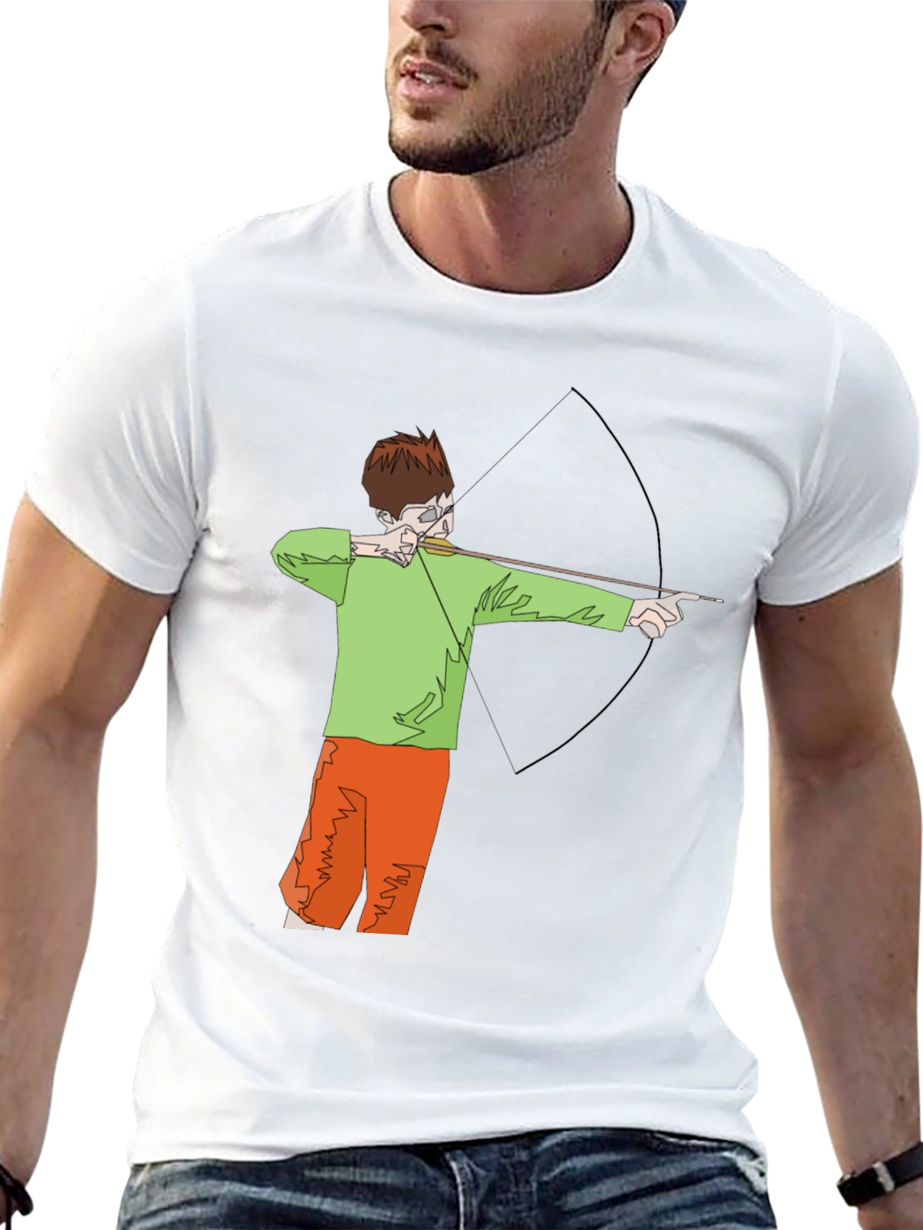 Archer Graphic Tee - Black Cotton T-Shirt