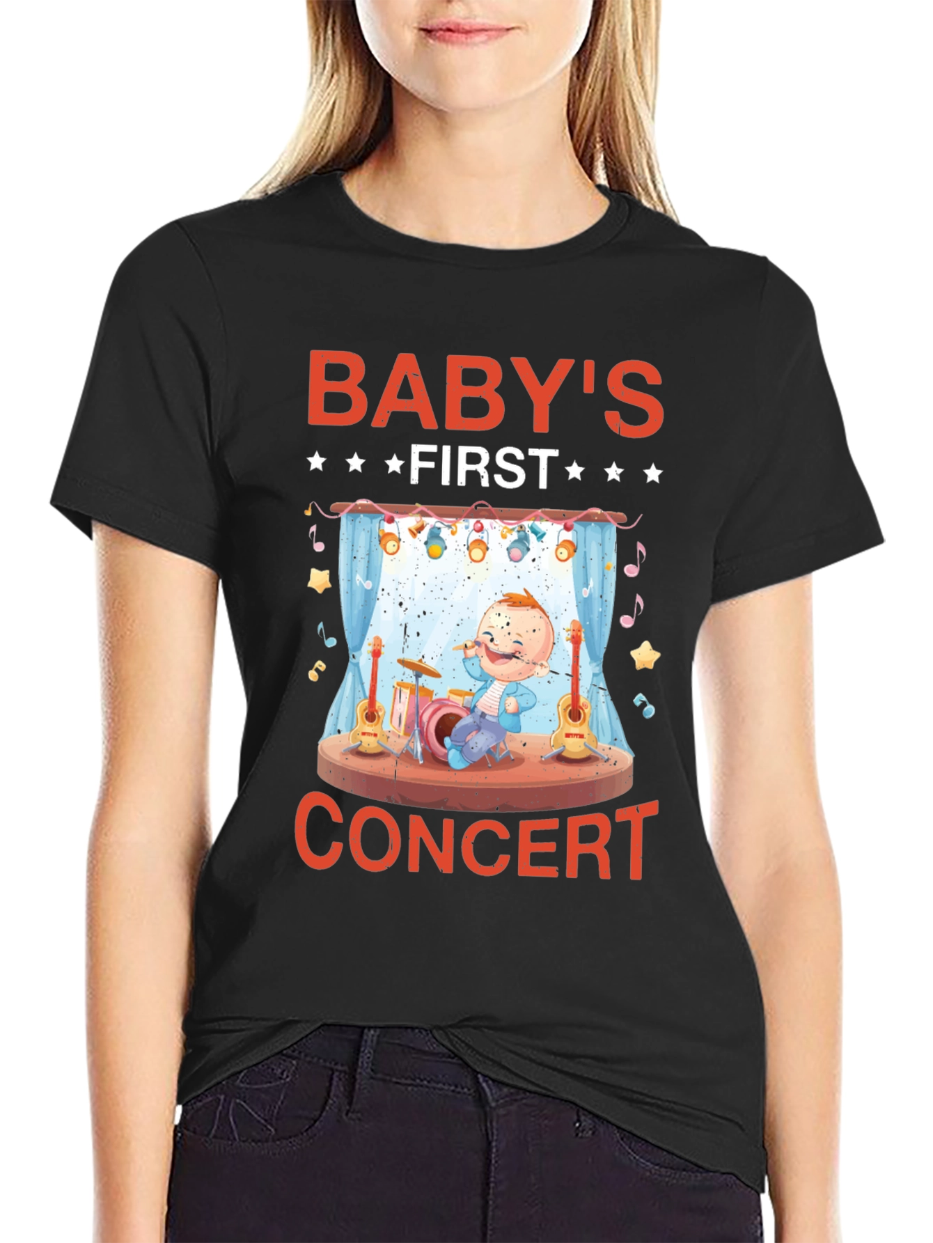 Babys First Concert Black T-Shirt