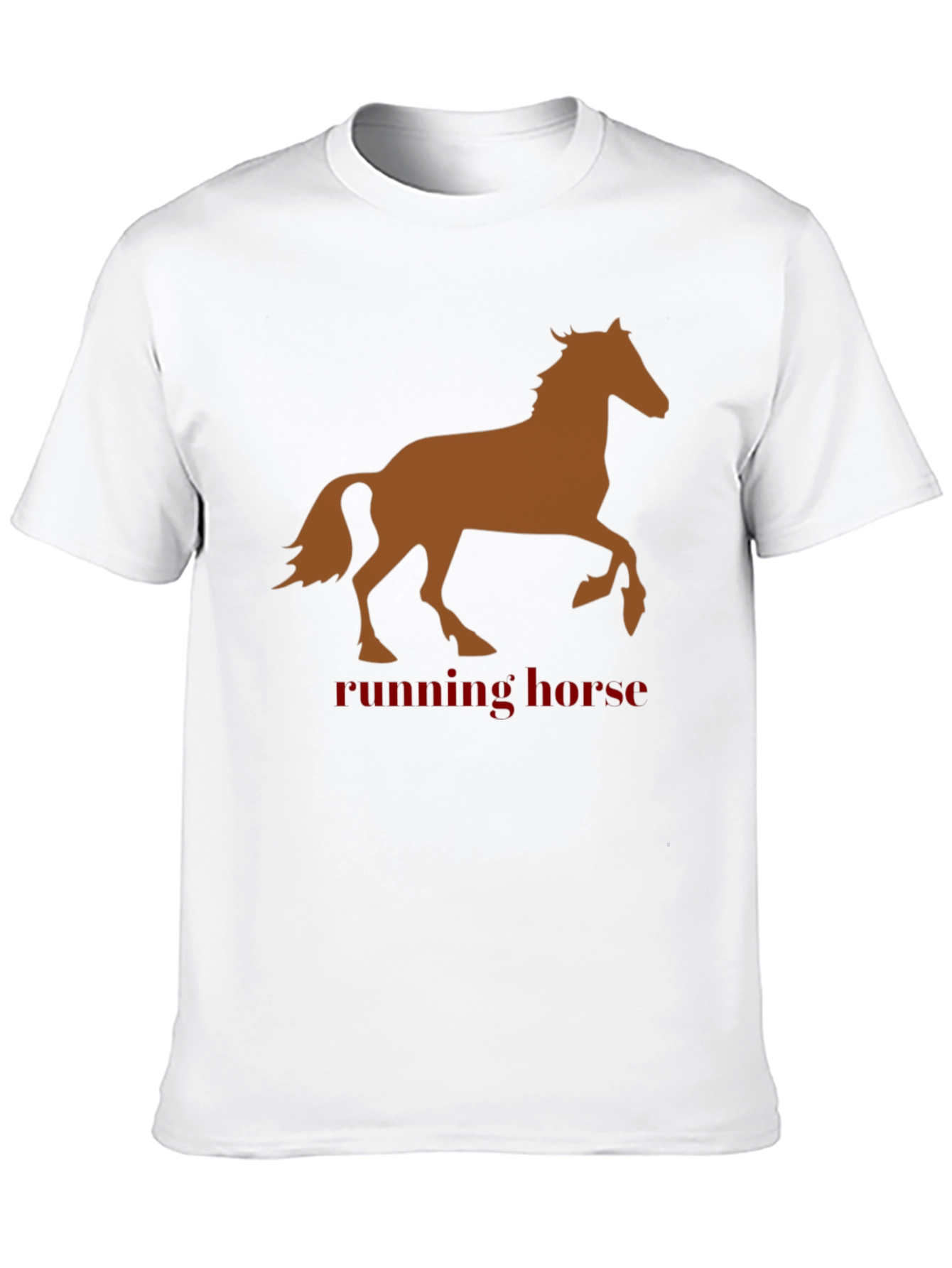 Running Horse Graphic Tee - Black Cotton T-Shirt