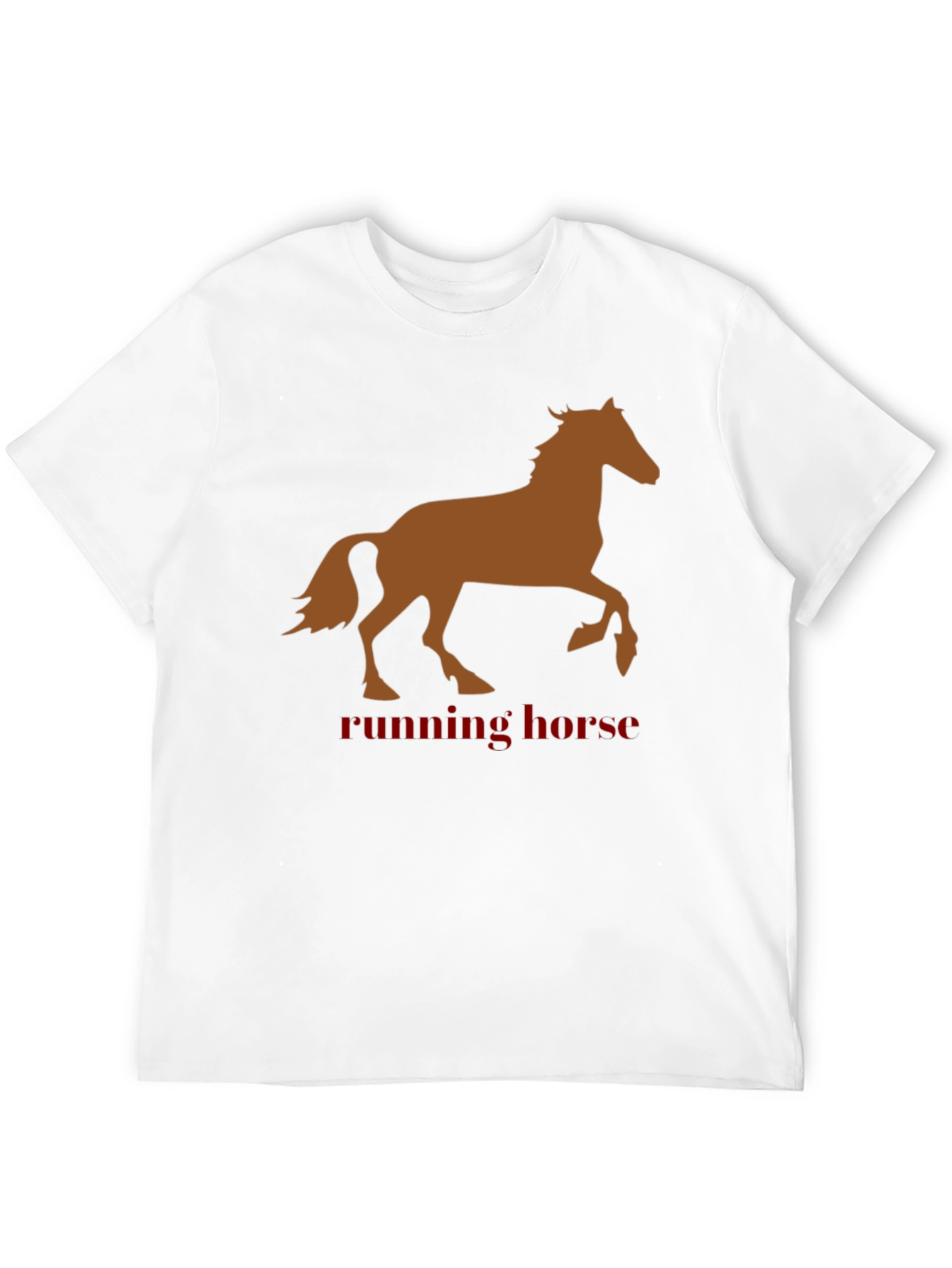 Running Horse Graphic Tee - Black Cotton T-Shirt