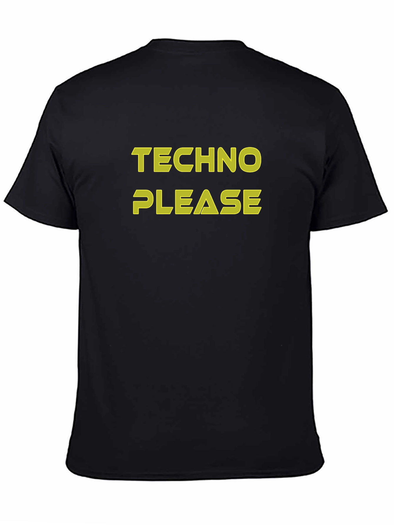 Techno Please Graphic Tee - Black Cotton T-Shirt