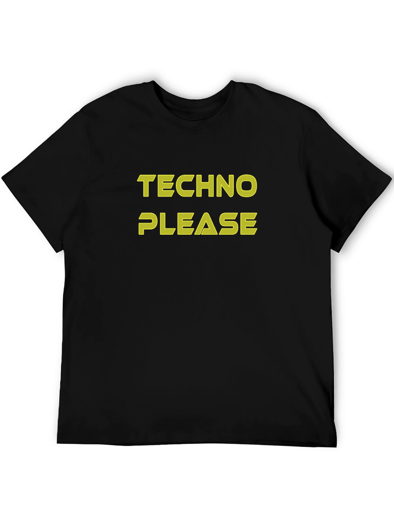 Techno Please Graphic Tee - Black Cotton T-Shirt