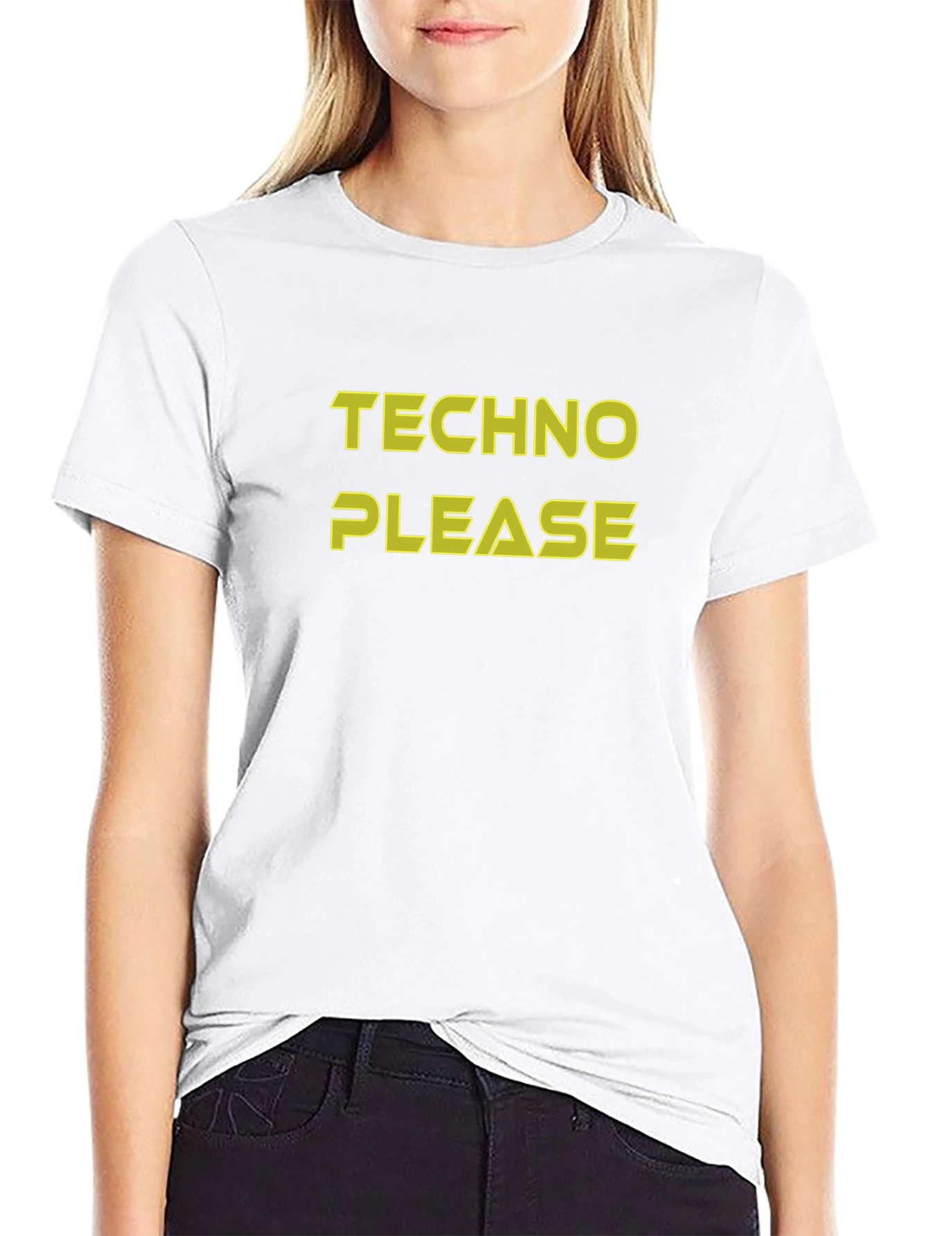 Techno Please Graphic Tee - Black Cotton T-Shirt