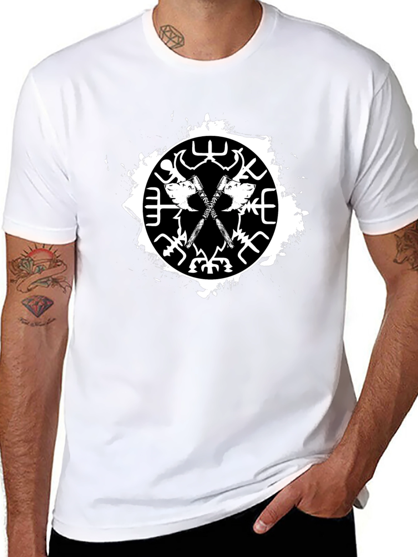 Viking Axes T-Shirt - Mens Black Graphic Tee