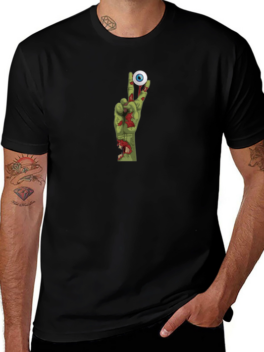 Zombie Hand Peace Sign Graphic T-Shirt