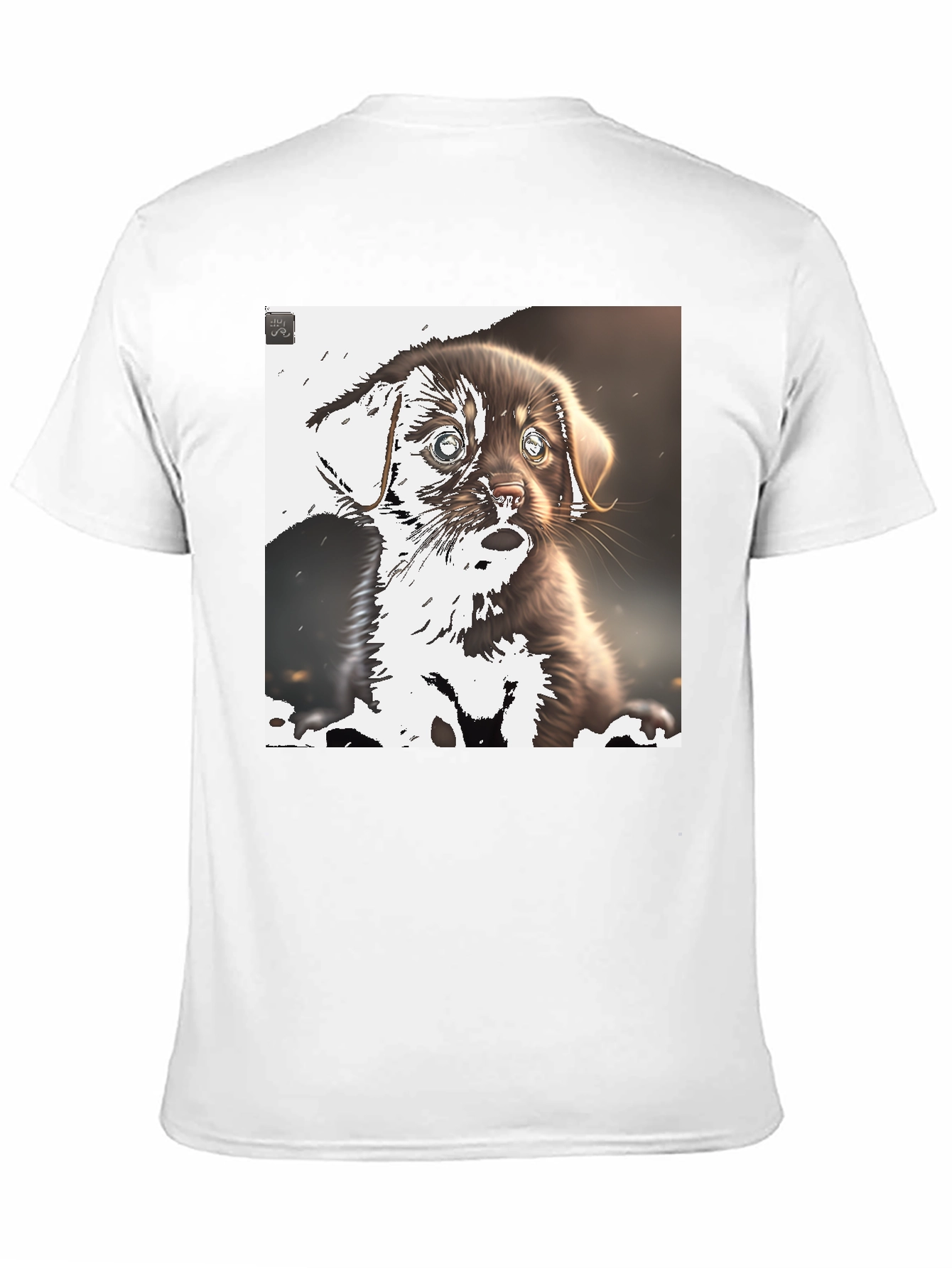 Cute Puppy Graphic Tee - Black Casual T-Shirt
