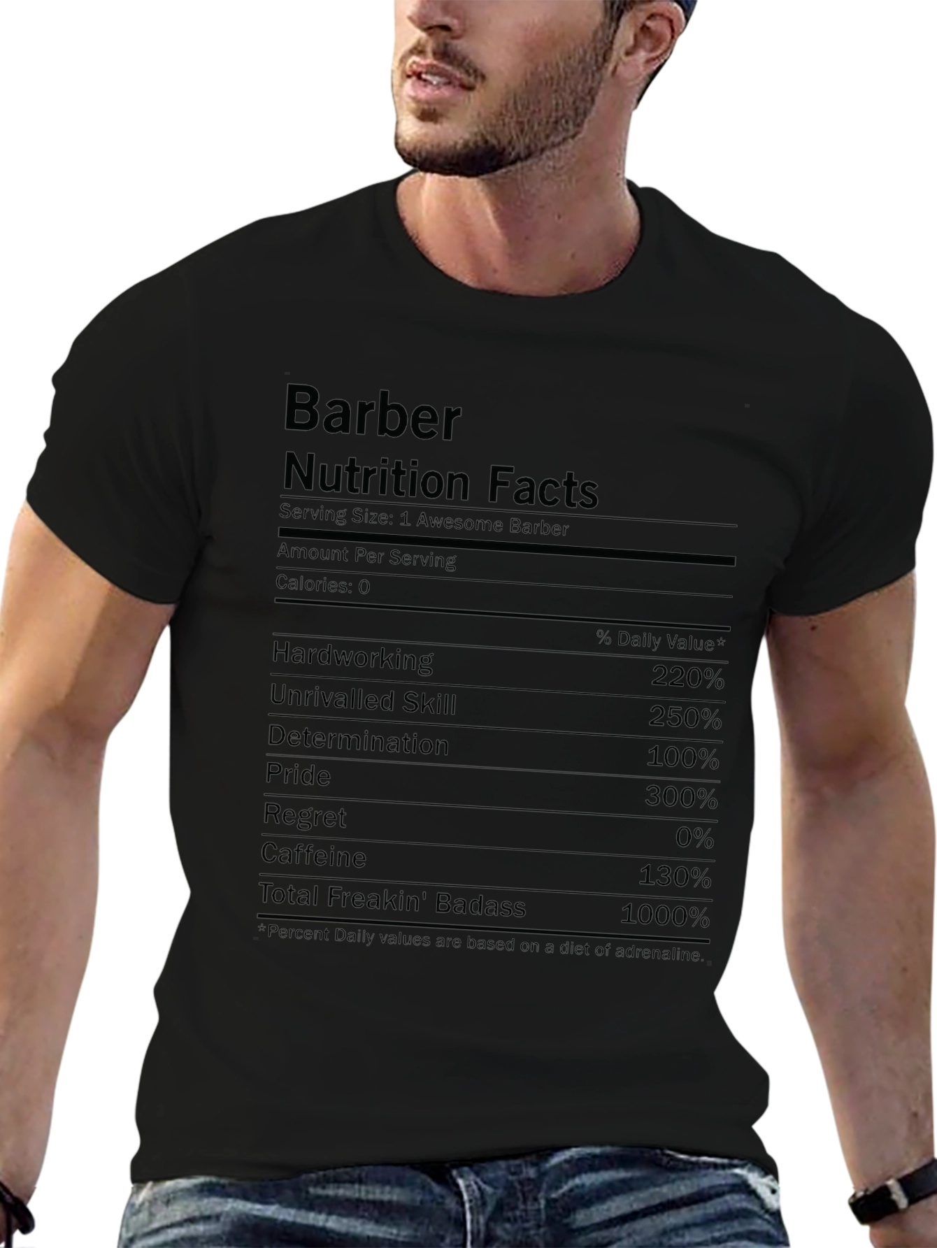 Barber Nutrition Facts T-Shirt Funny Barber Gift