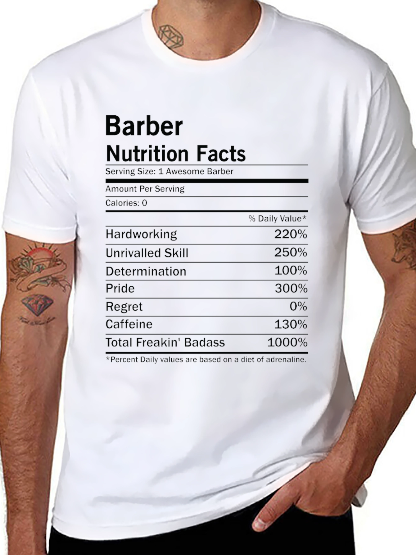 Barber Nutrition Facts T-Shirt Funny Barber Gift