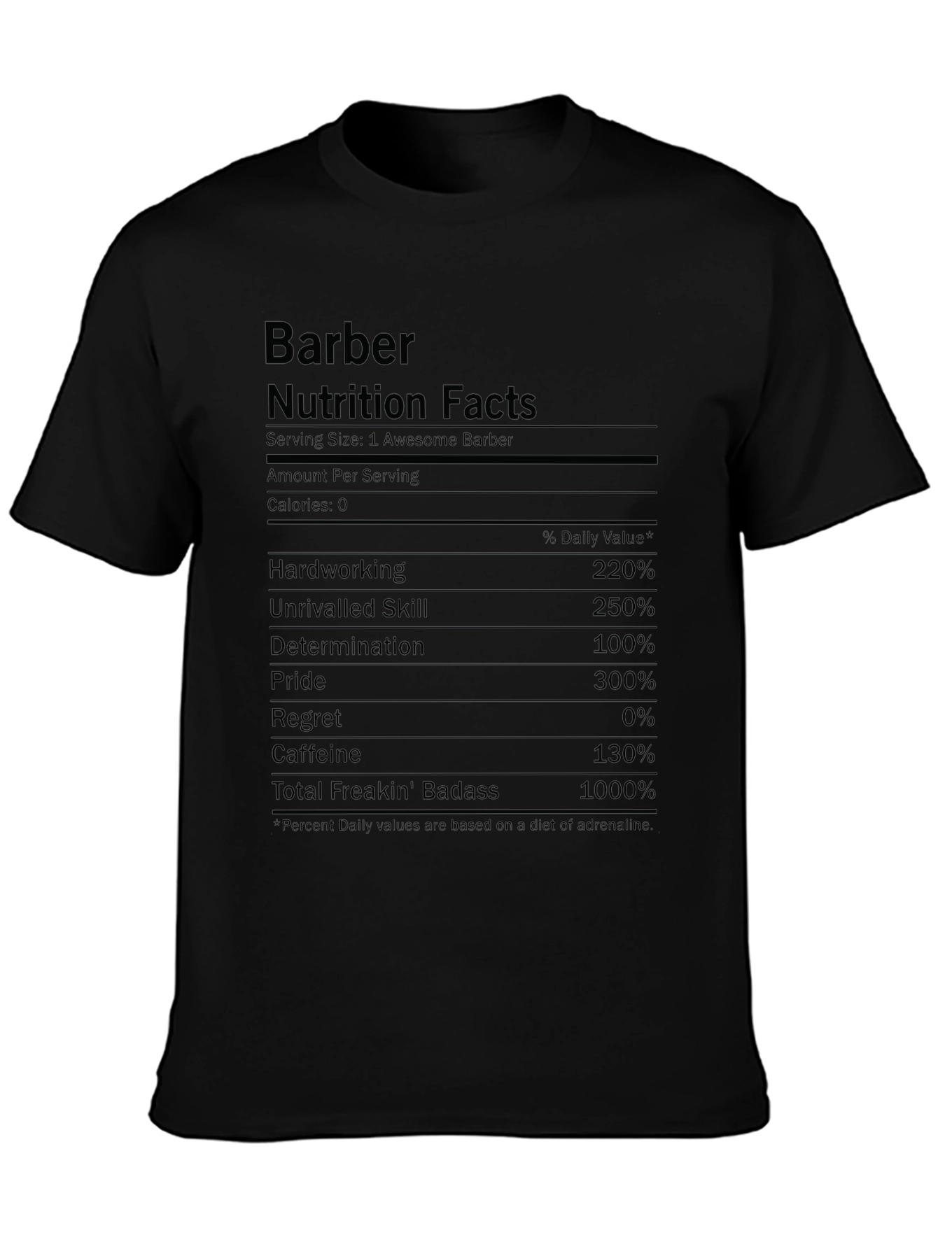 Barber Nutrition Facts T-Shirt Funny Barber Gift