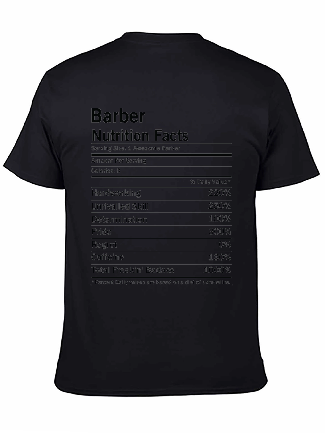 Barber Nutrition Facts T-Shirt Funny Barber Gift