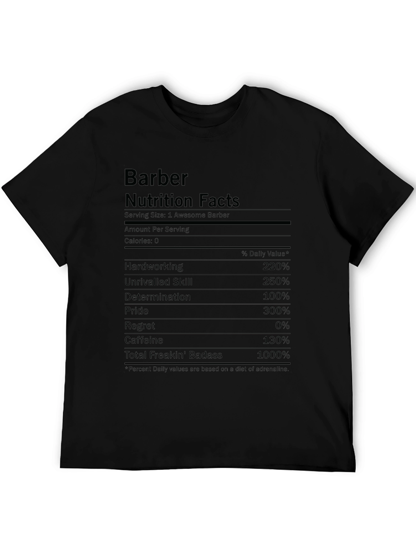 Barber Nutrition Facts T-Shirt Funny Barber Gift