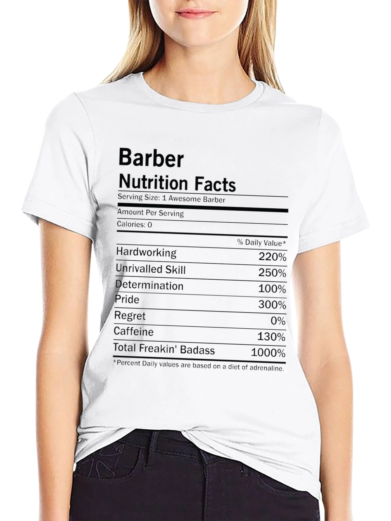 Barber Nutrition Facts T-Shirt Funny Barber Gift