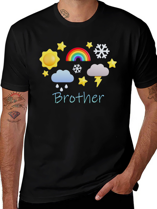Brother Weather Pattern Black T-Shirt