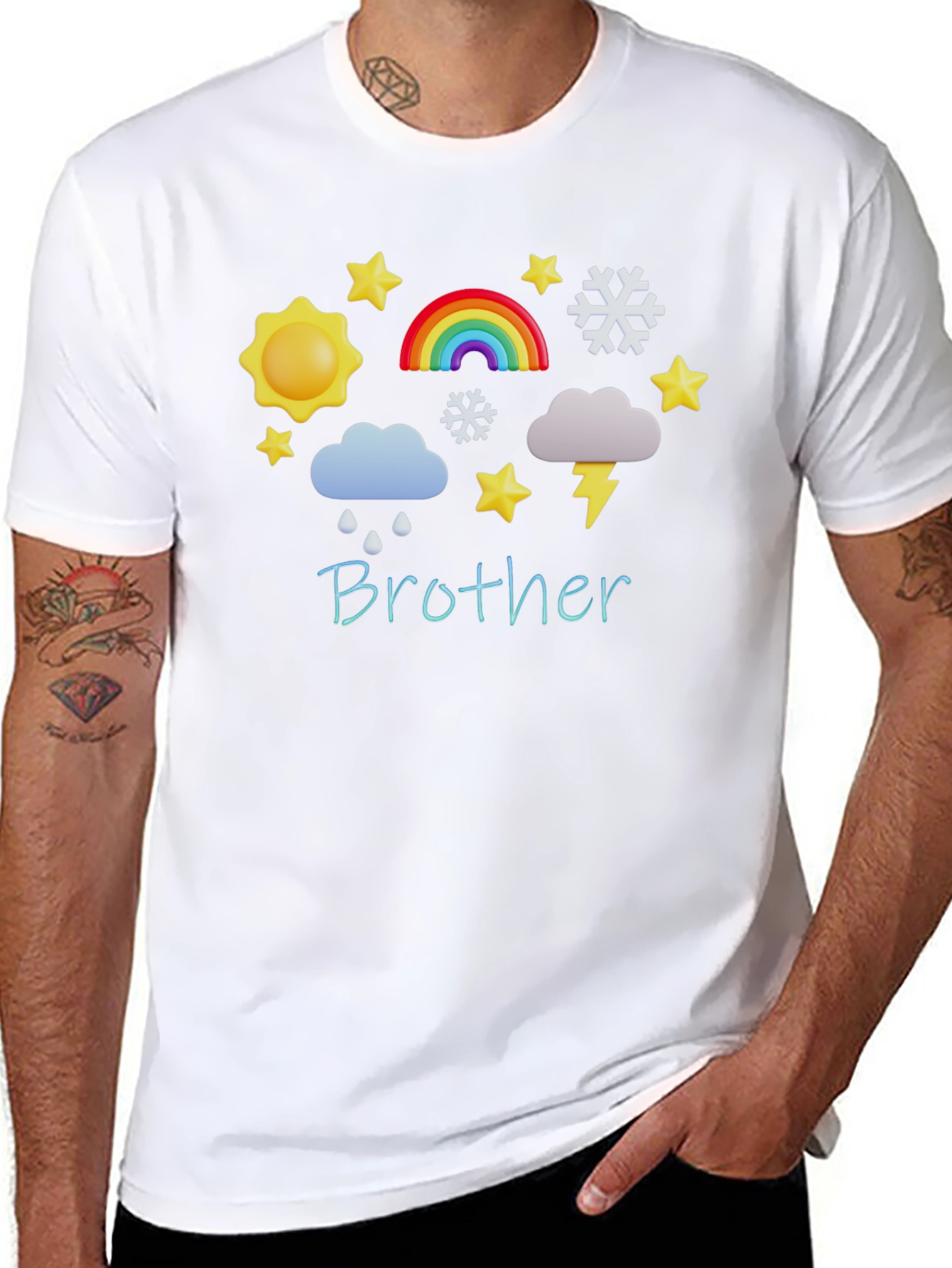 Brother Weather Pattern Black T-Shirt