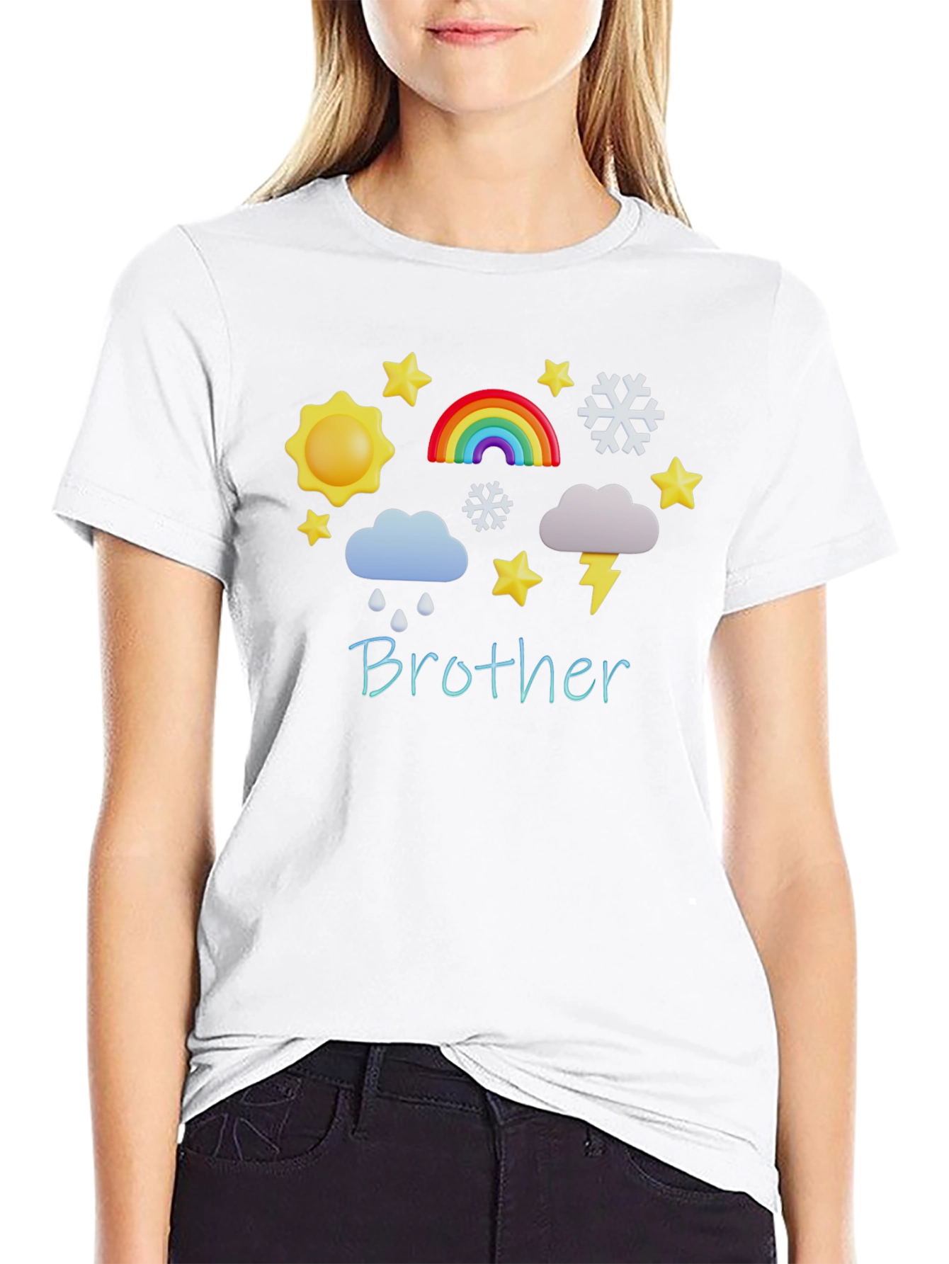 Brother Weather Pattern Black T-Shirt