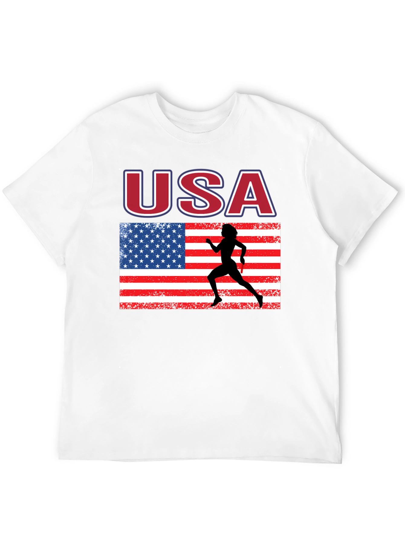 USA Flag Runner Graphic T-Shirt