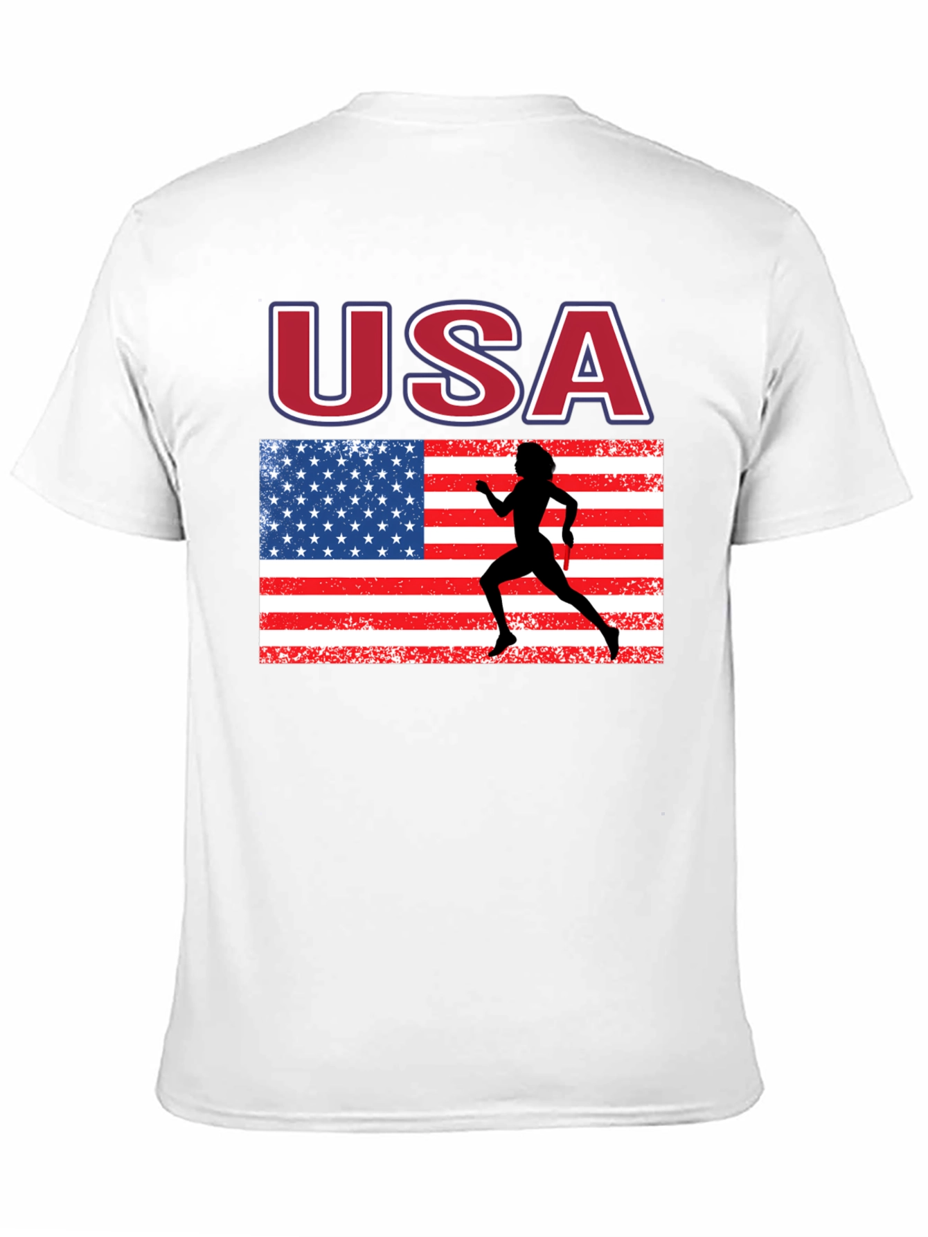 USA Flag Runner Graphic T-Shirt