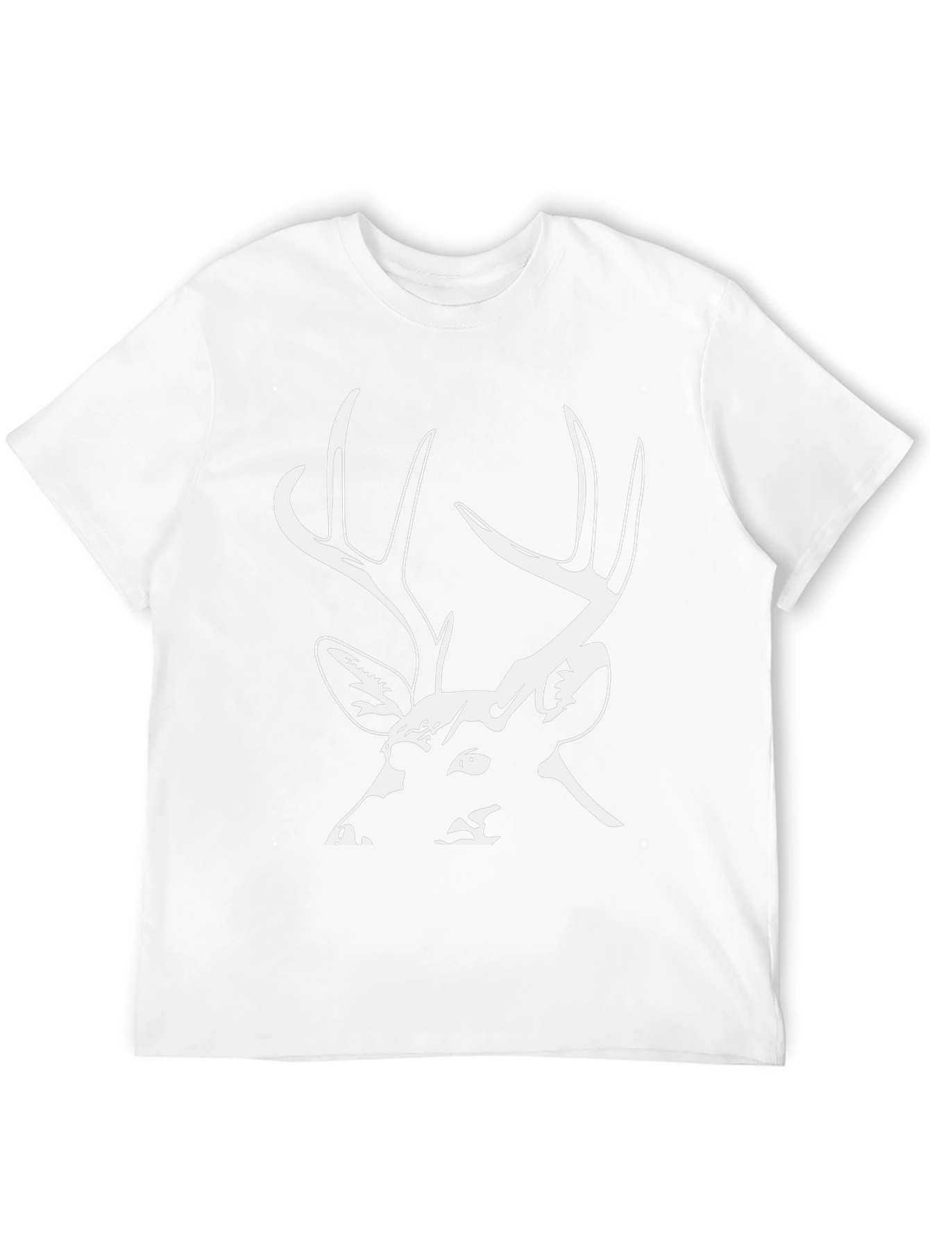 Deer Graphic Tee - Black Cotton Casual T-Shirt
