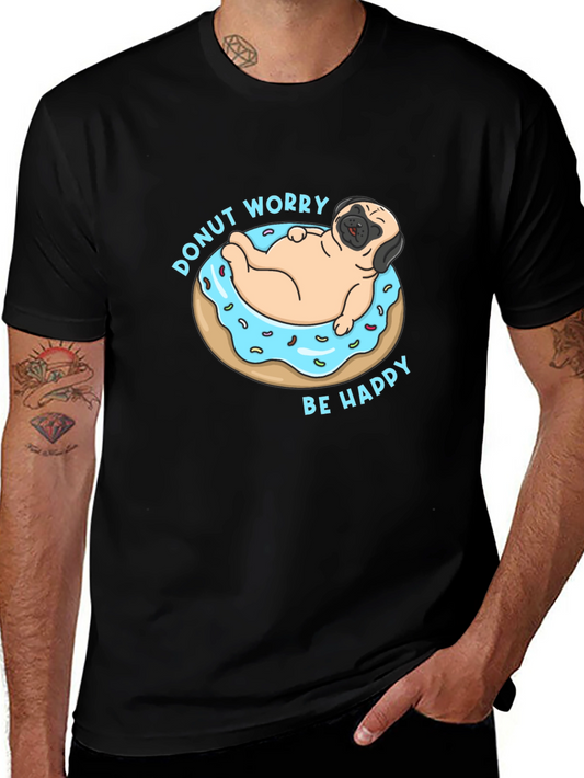Donut Worry Pug Graphic Tee
