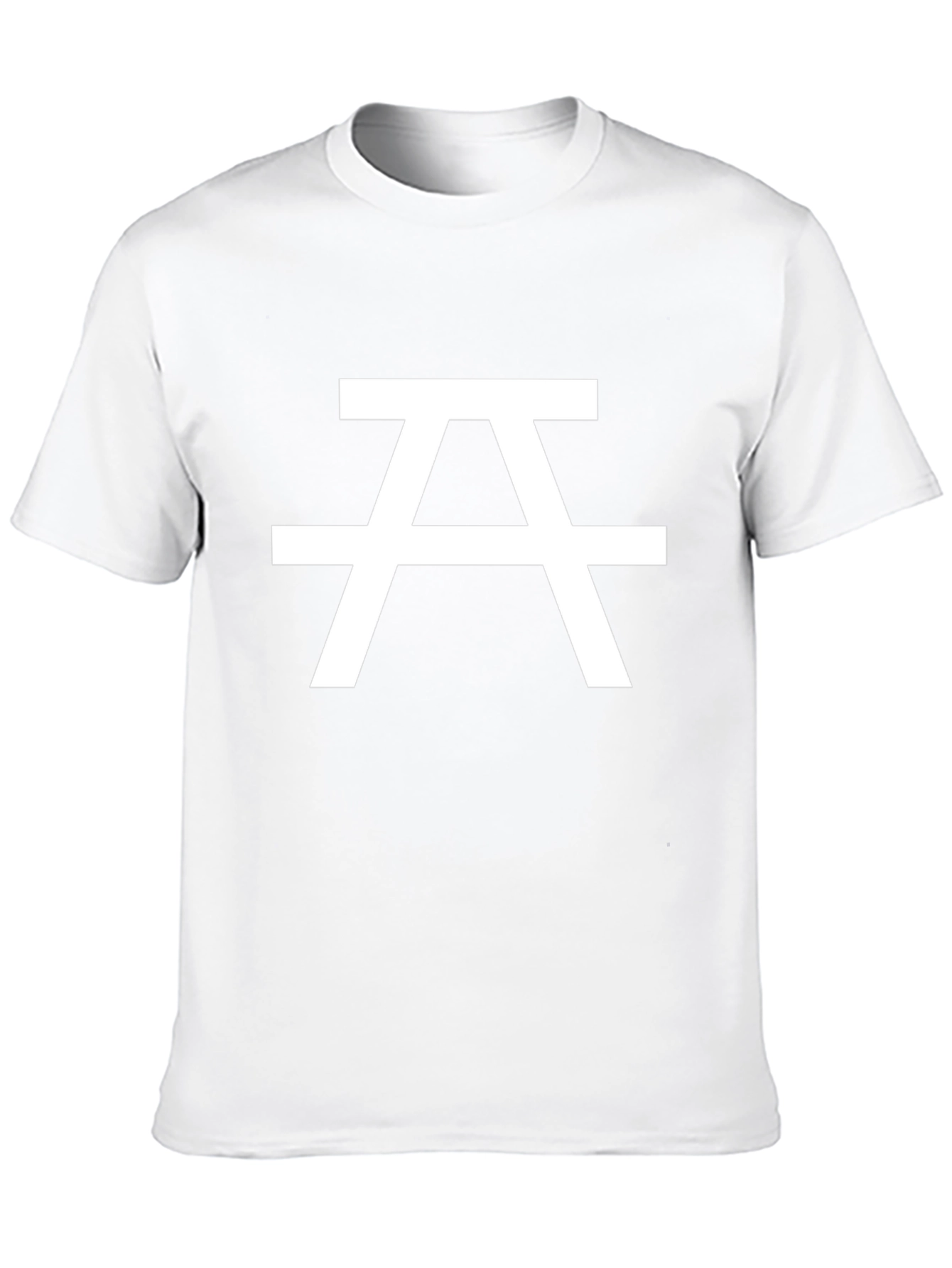 Minimalist Black T-Shirt with White Geometric Design