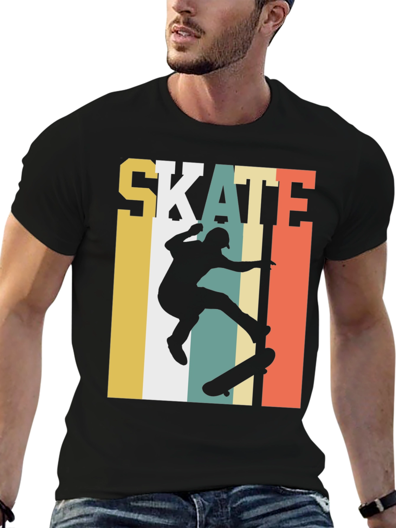 Retro Skate T-Shirt - Classic Skateboarder Design