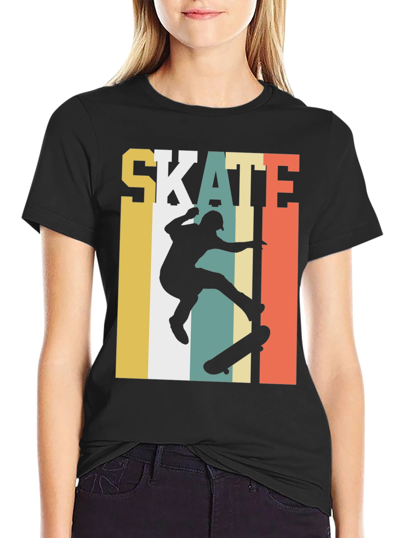 Retro Skate T-Shirt - Classic Skateboarder Design