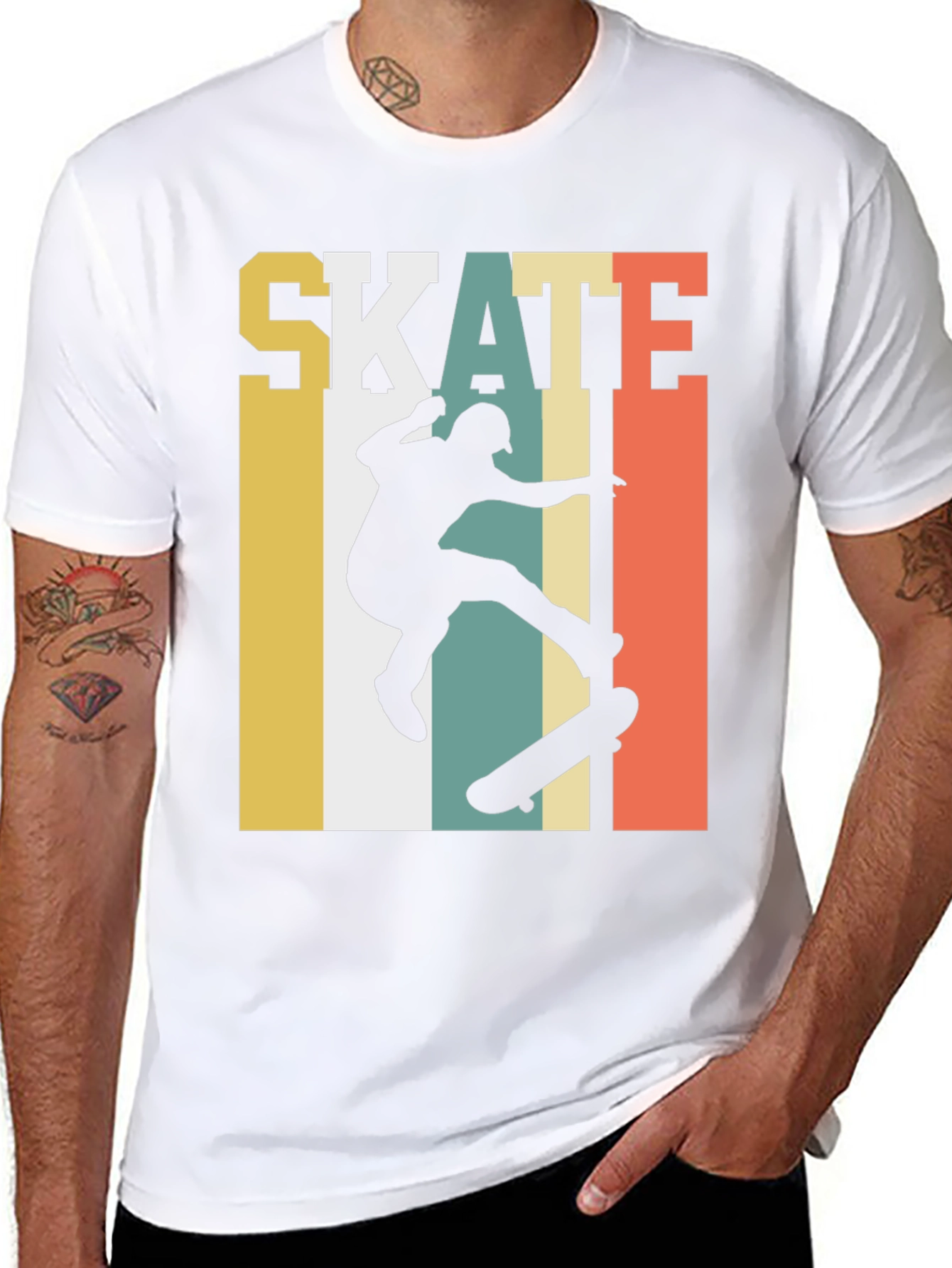 Retro Skate T-Shirt - Classic Skateboarder Design
