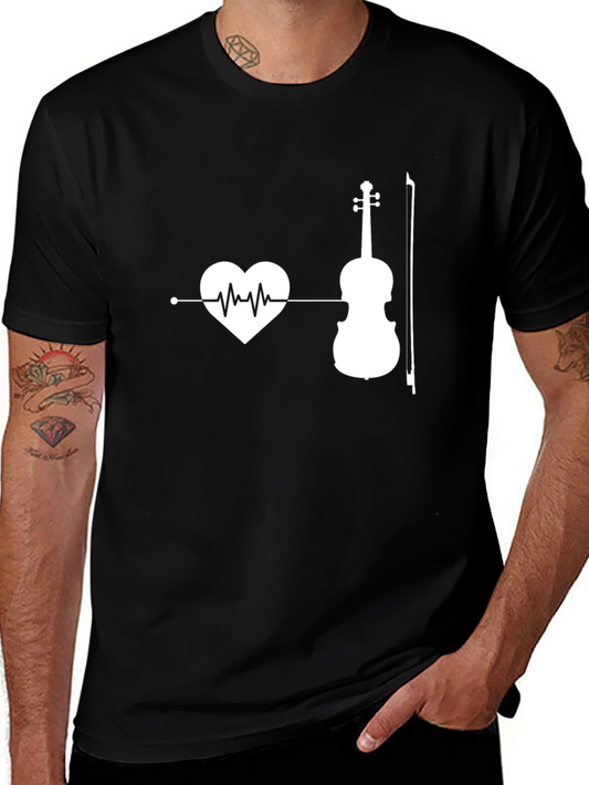 Heartbeat Violin Graphic T-Shirt