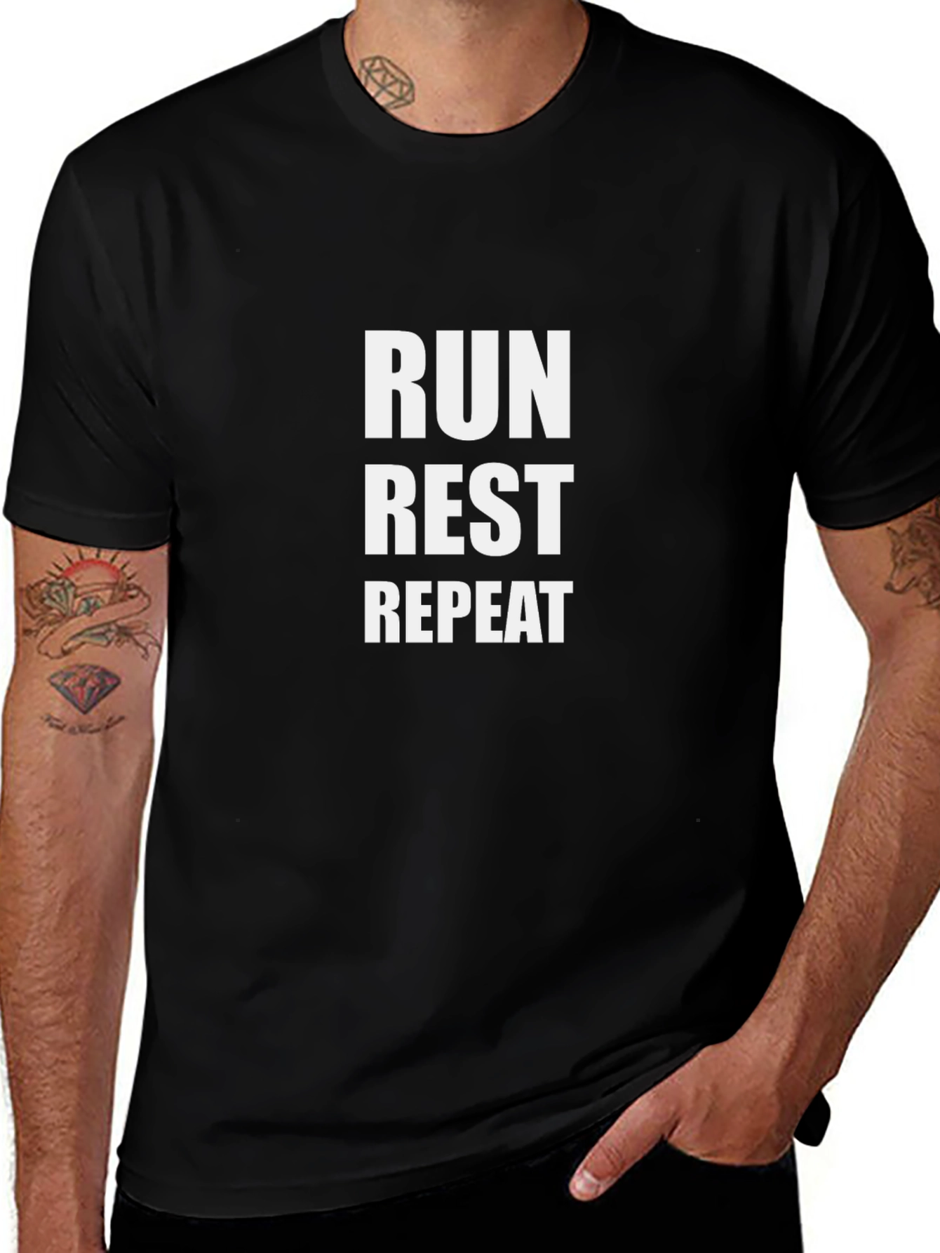 Run Rest Repeat Black T-Shirt