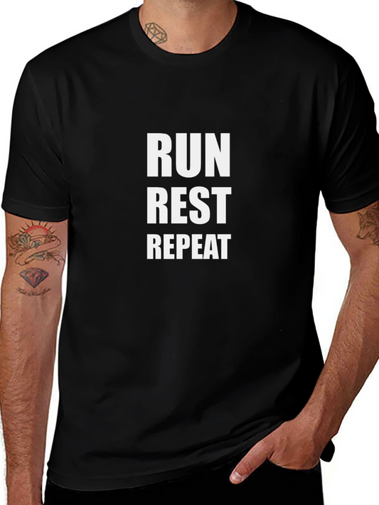 Run Rest Repeat Black T-Shirt