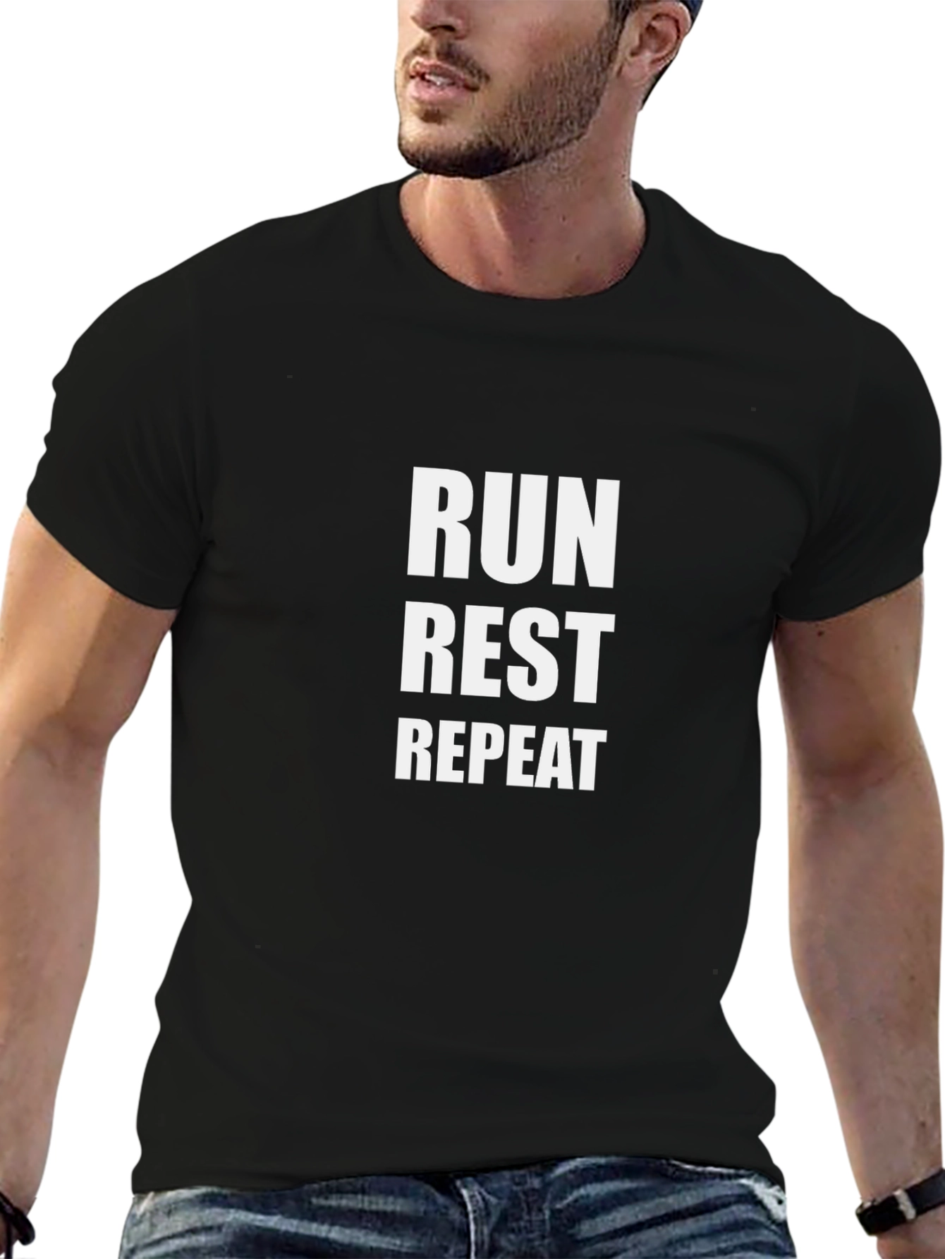 Run Rest Repeat Black T-Shirt