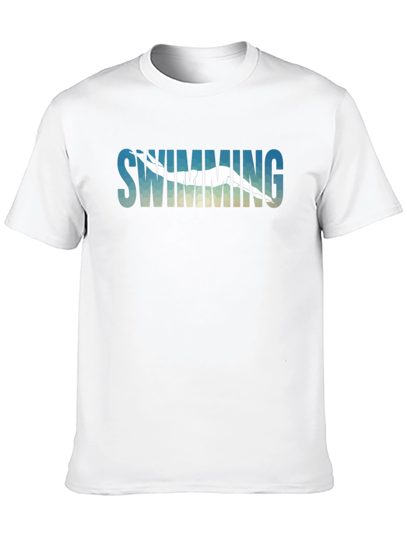 Swimming Graphic Tee - Black Cotton T-Shirt