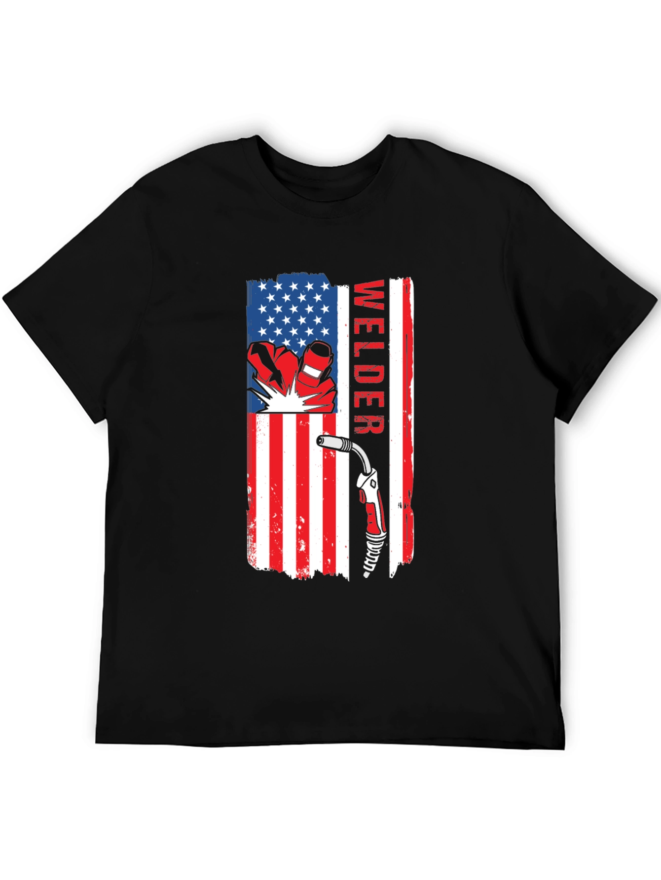 Welder USA Flag T-Shirt - Patriotic Welding Tee