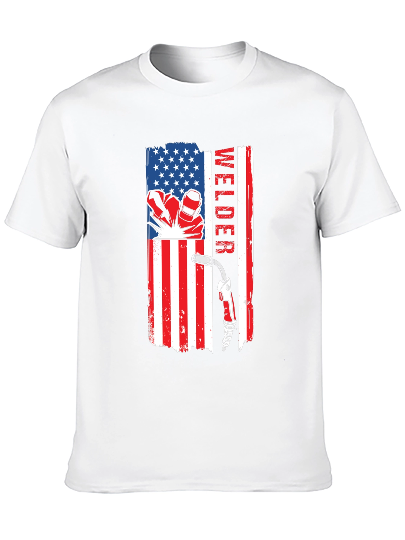 Welder USA Flag T-Shirt - Patriotic Welding Tee