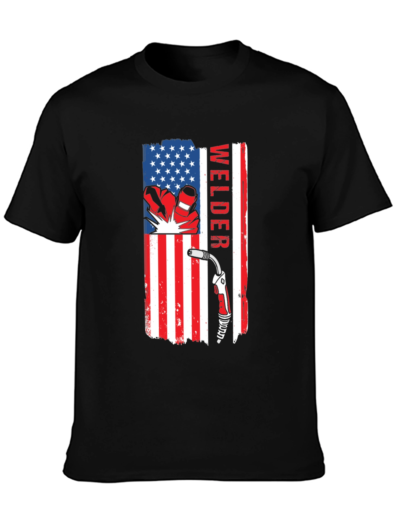 Welder USA Flag T-Shirt - Patriotic Welding Tee