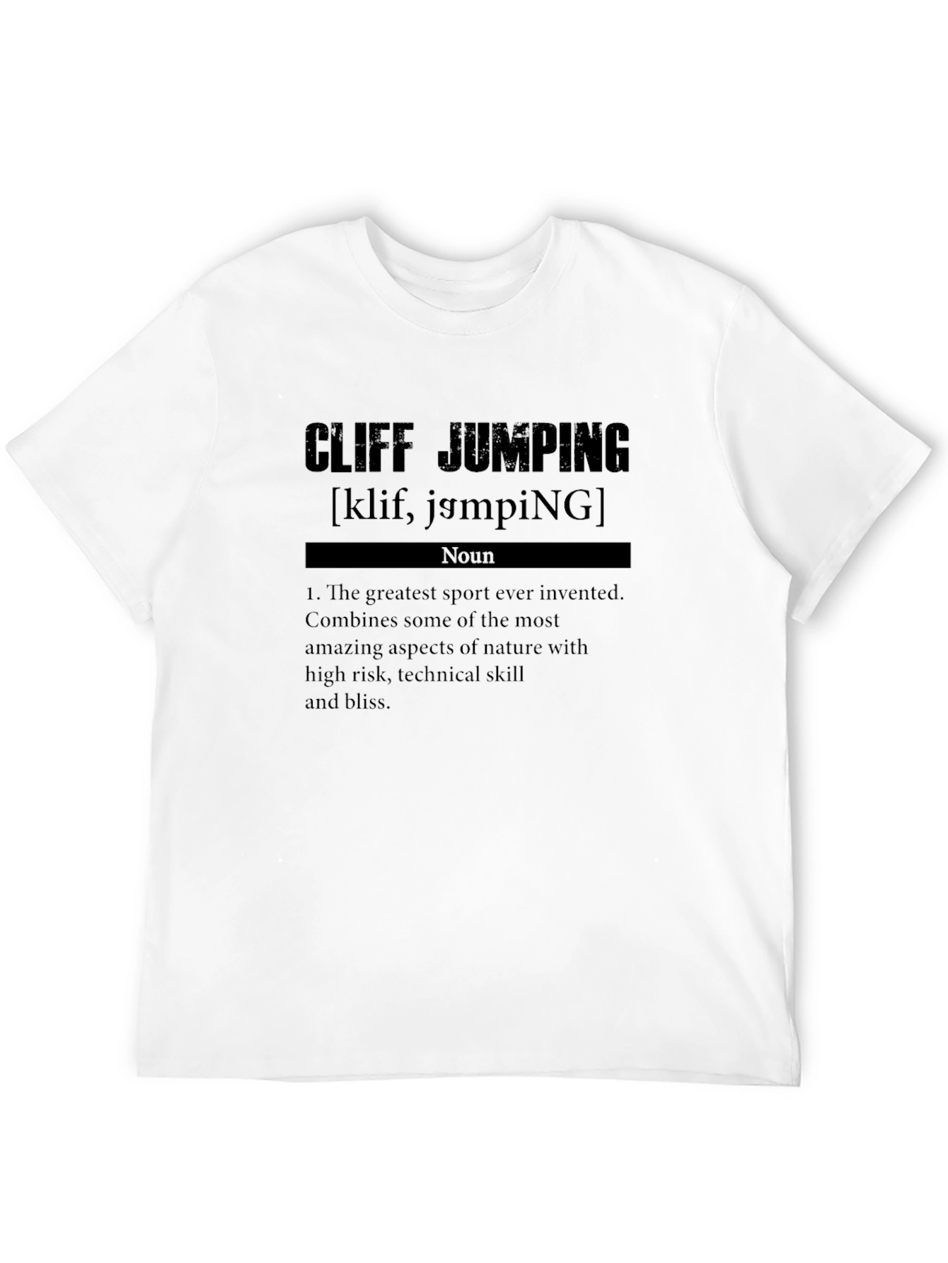 Cliff Jumping Definition T-Shirt - Black