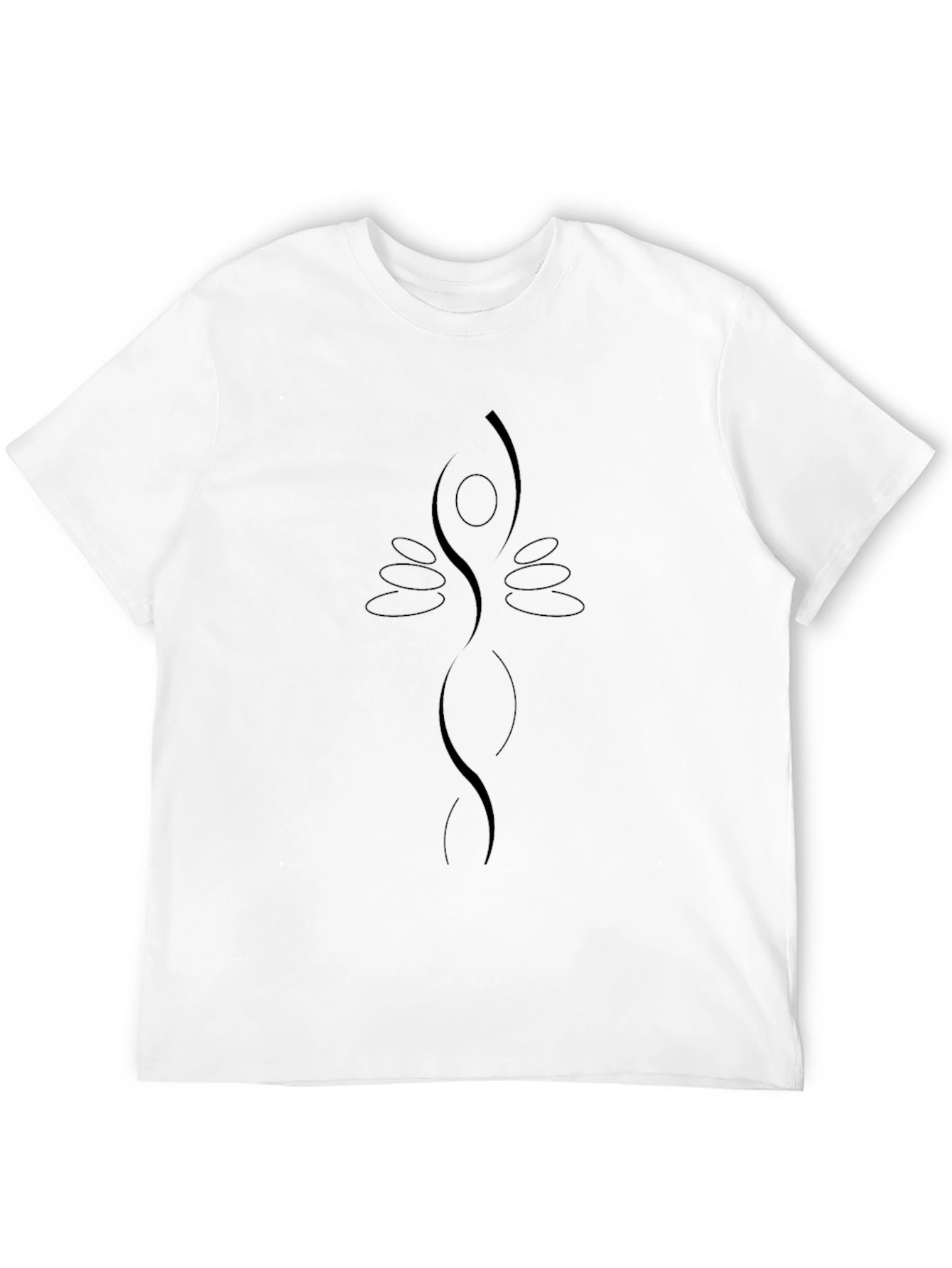 Minimalist Zen Yoga Pose Graphic Black T-Shirt