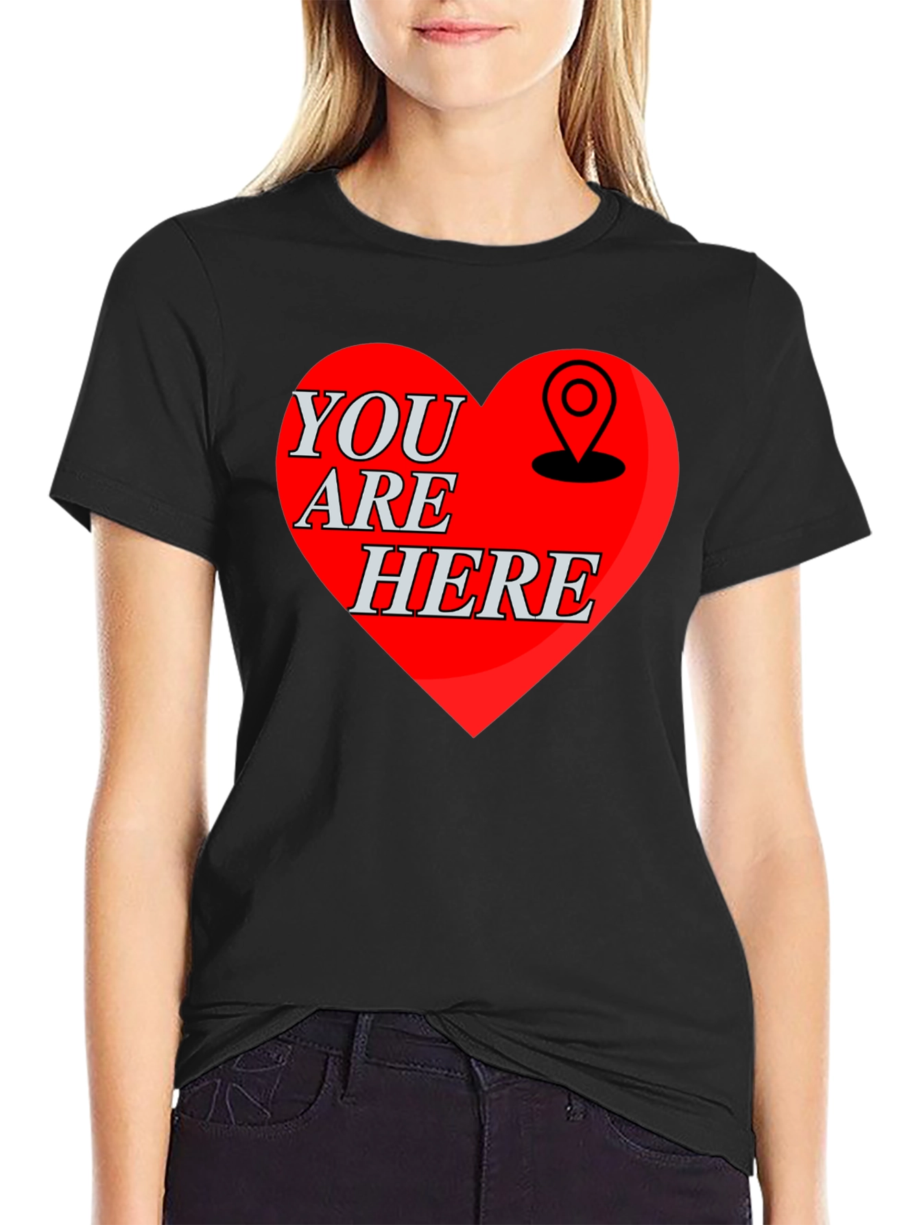 You Are Here Heart Graphic T-Shirt